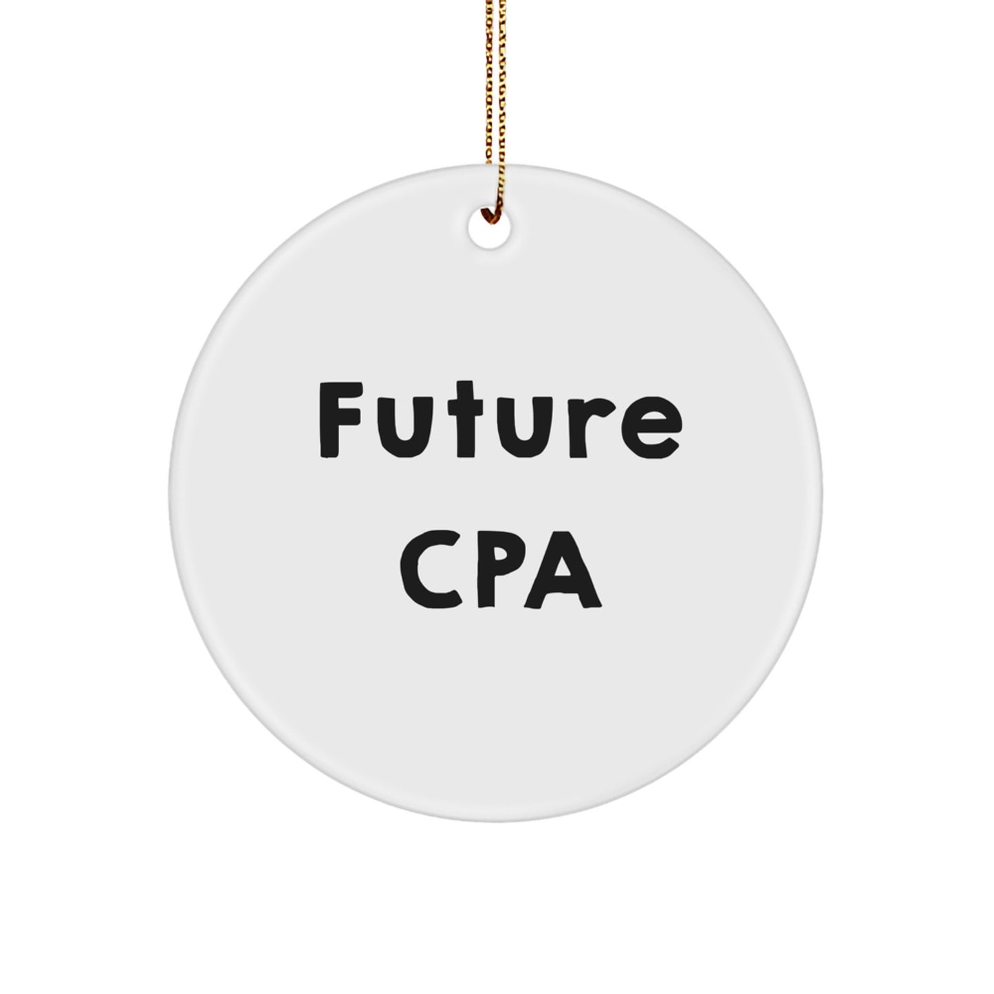 Funny Future CPA Gifts from Friends, Circle Ornament for CPA Students, Inspirational Quote for Christmas Unique Gifts - Image 1