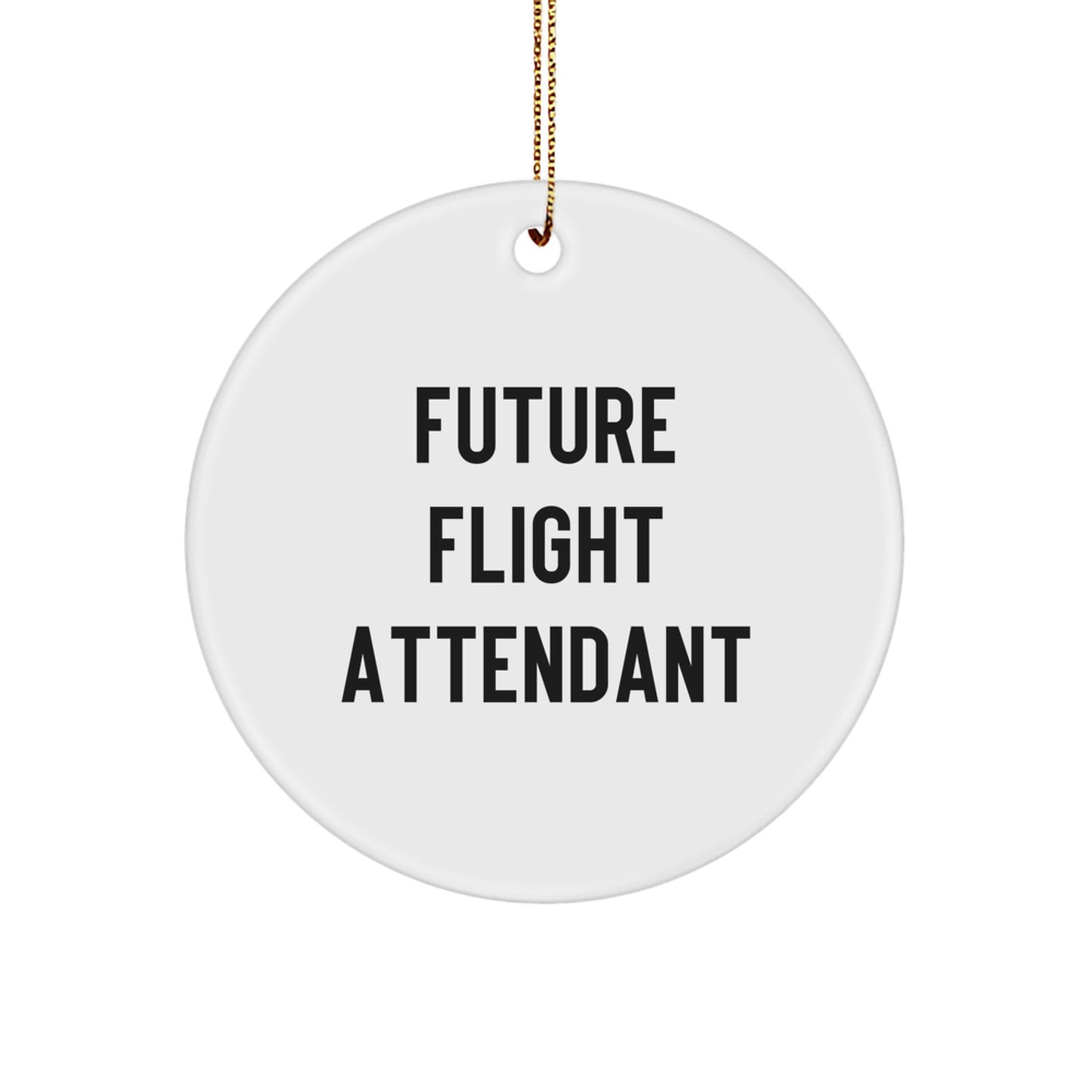 Future Flight Attendant Funny Circle Ornament Gifts from Friends for Christmas, Funny Flight Attendant Gifts, Circle Ornament for Flight Attendant, Inspirational Quote for Flight Attendant - Image 1