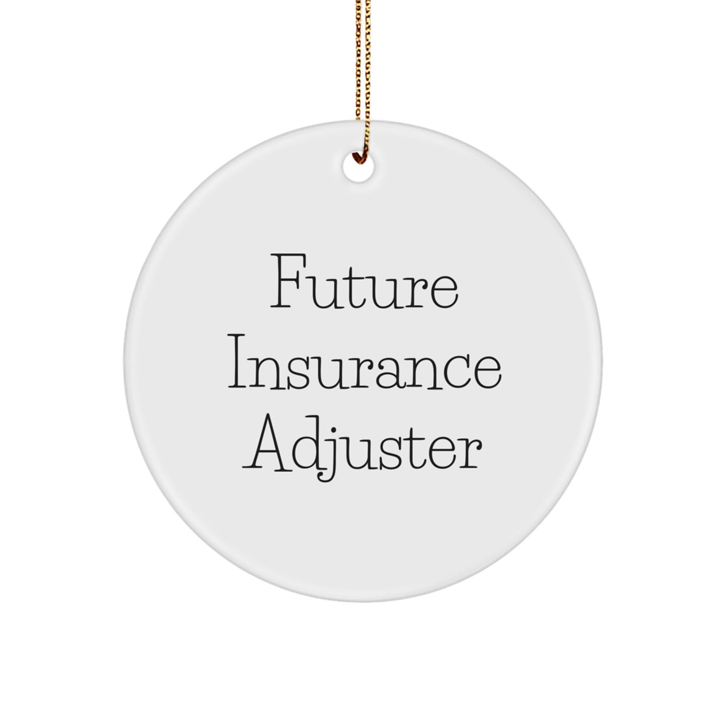 Funny Insurance Adjuster Gifts from Friends to Future Insurance Adjuster Circle Ornament for Christmas Unique Gifts - Image 1