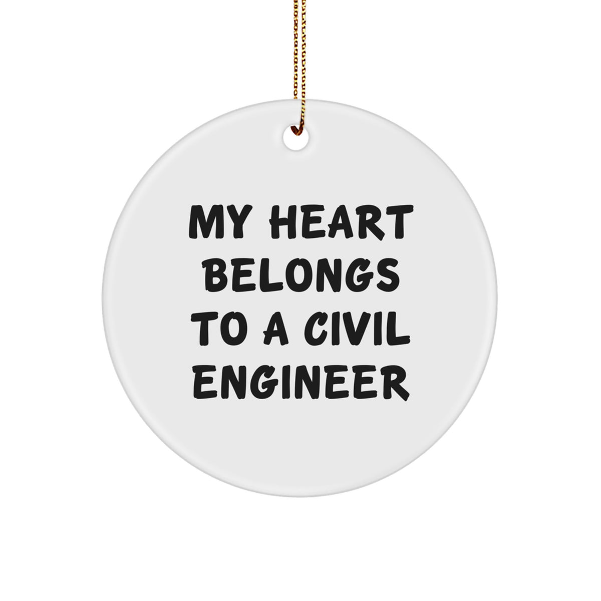 Funny Civil Engineer Circle Christmas Ornament Gift for Friends Novelty - Image 1