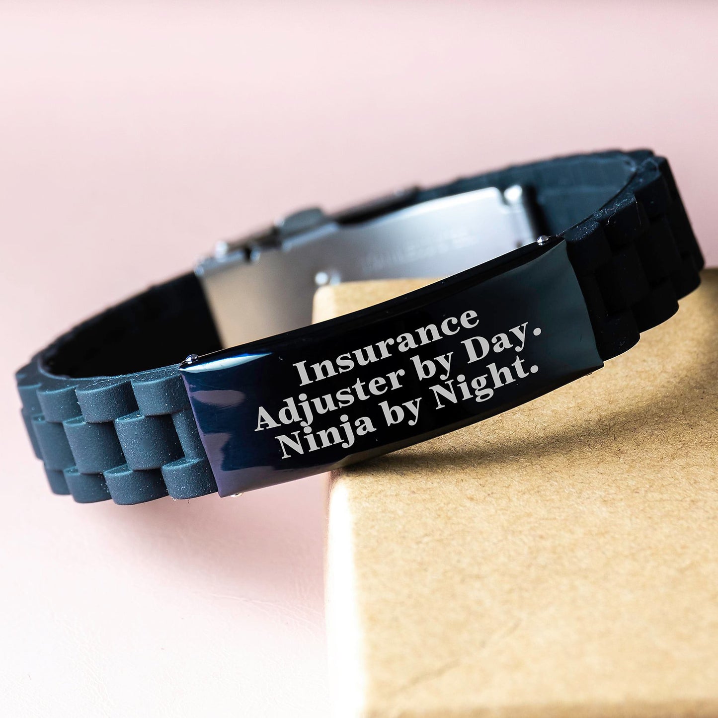 Insurance Adjuster Gifts - Ninja By Night. Funny Gift for Insurance Adjuster, Glide lock Clasp Bracelet, Graduation Unique Gifts from Friends, Coworkers - Image 3