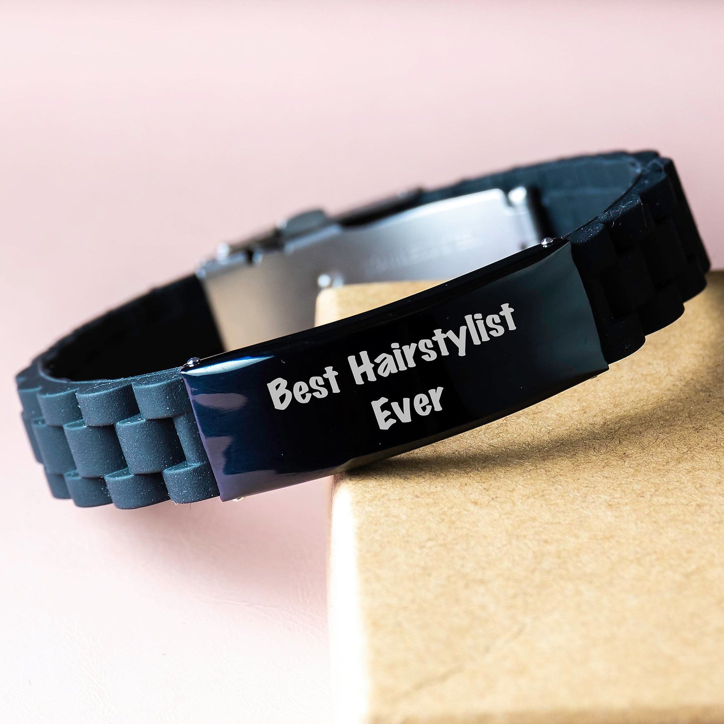 Hairstylist Gifts from Friends, Best Hairstylist Ever Inspirational Quote, Glide lock Clasp Bracelet for Graduation - Image 3