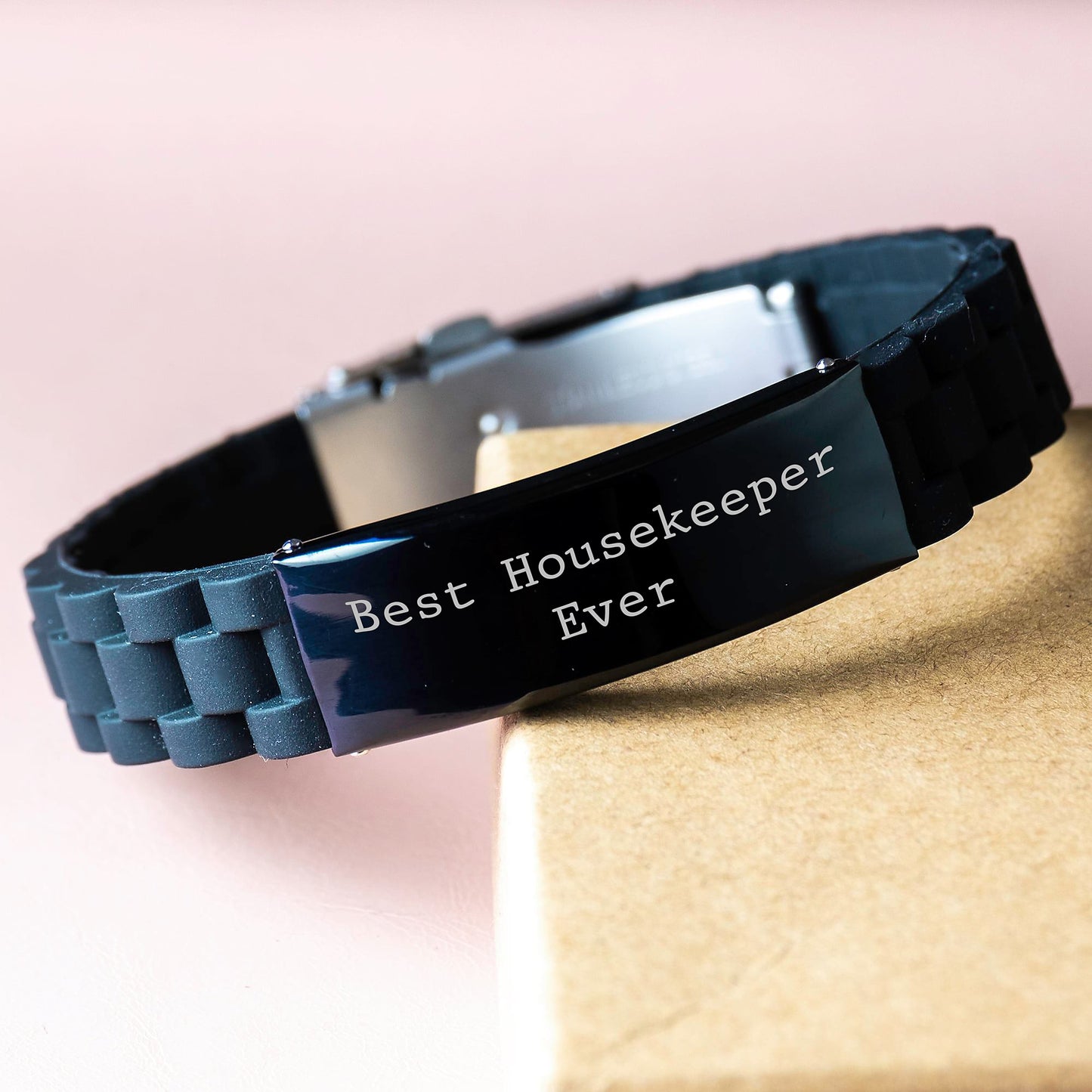 Funny Housekeeper Gifts for Her - Best Housekeeper Ever Glide lock Clasp Bracelet, Perfect for Graduation, Gifts from Women to Housekeeper - Image 3