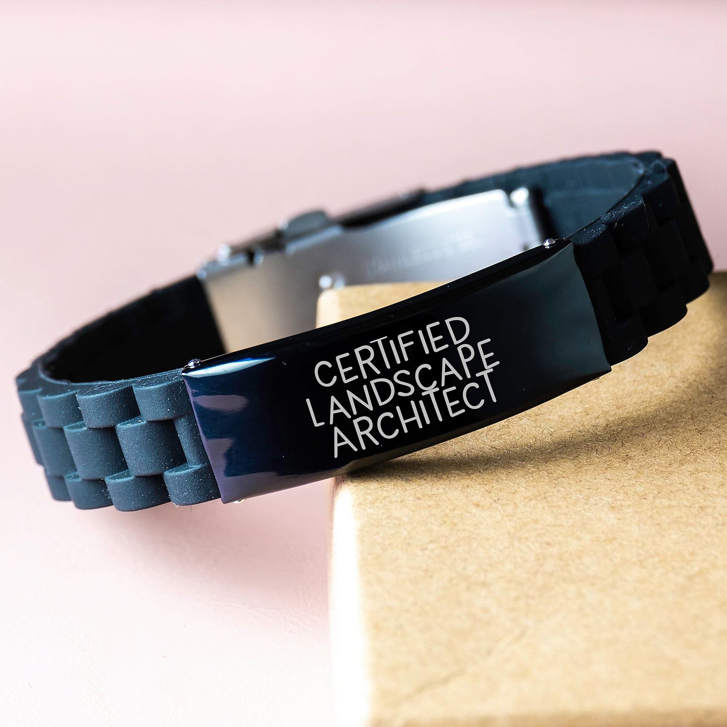 Funny Quote Gifts for Landscape Architects - Certified Landscape Architect Glide lock Clasp Bracelet from Friends for Birthday - Image 3