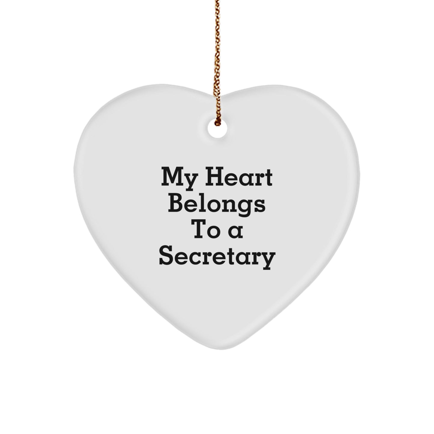 Funny Heart Ornaments Gifts from Men to Women Secretary Coworkers at Christmas - Image 1