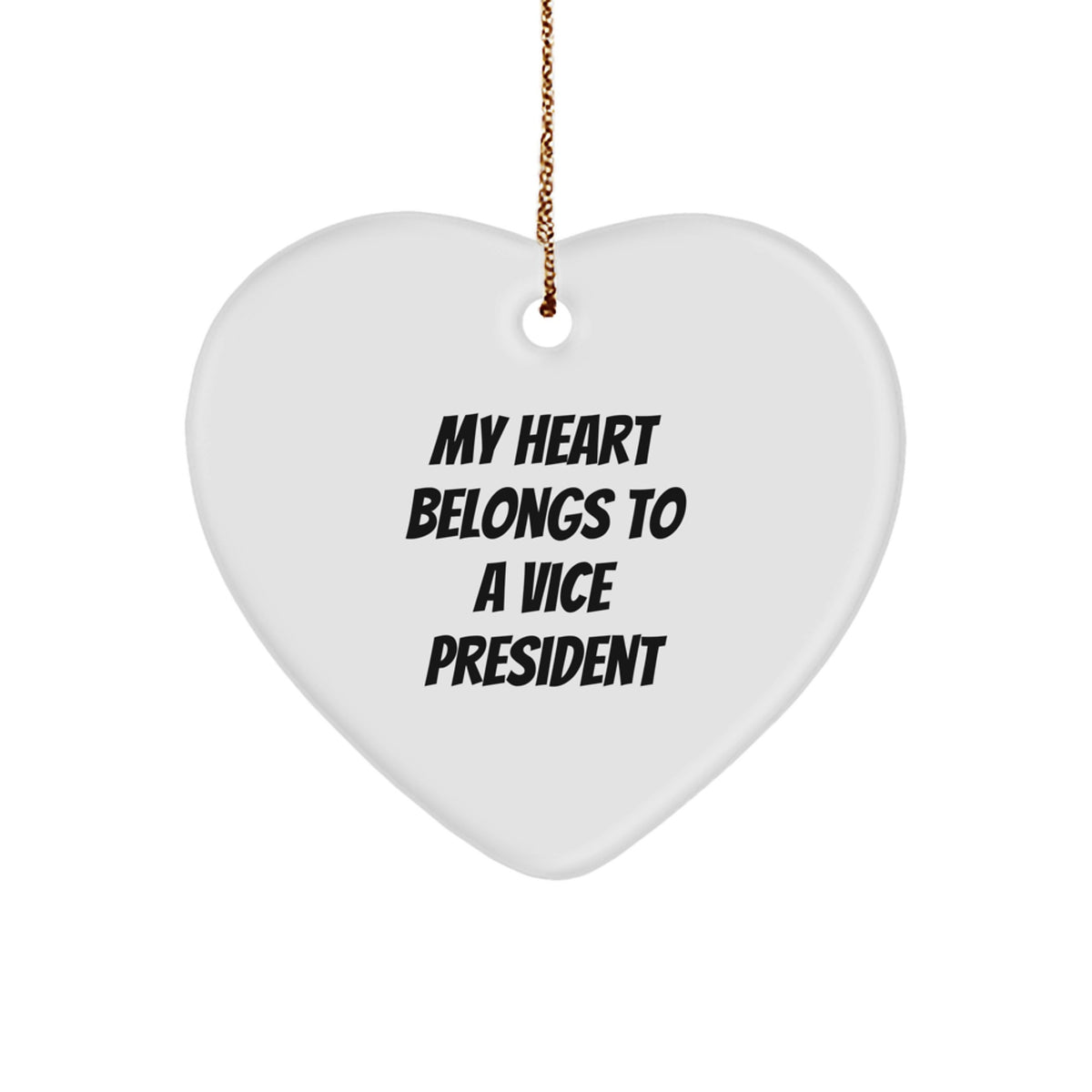 Vice President Heart Ornament Keepsake for Him White Christmas Unique Gift - Image 1
