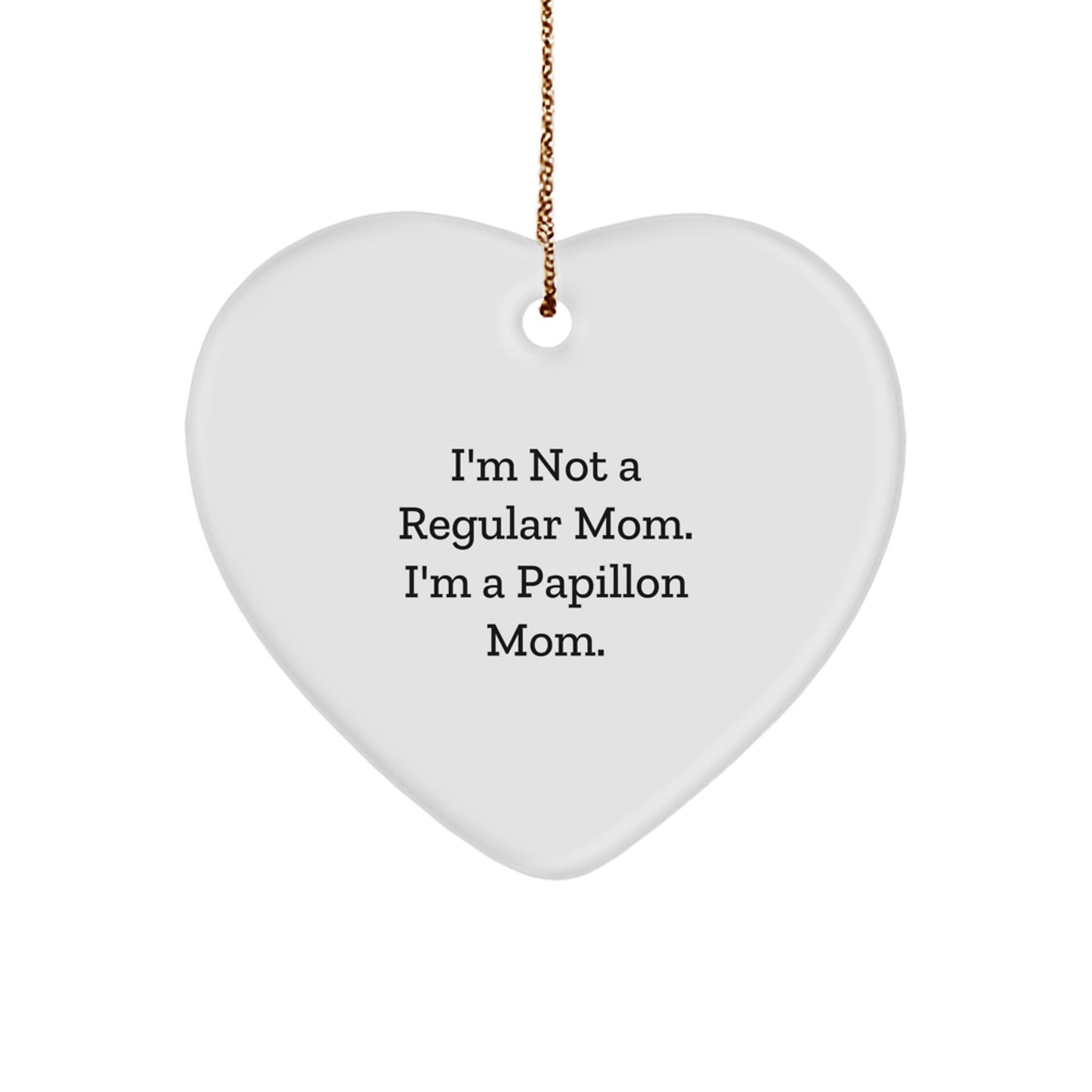 Funny Papillon Dog Gifts for Women - Heart Ornament Gifts from Daughter to Mom, Christmas Unique Gifts for Papillon Dog Lovers - Image 1