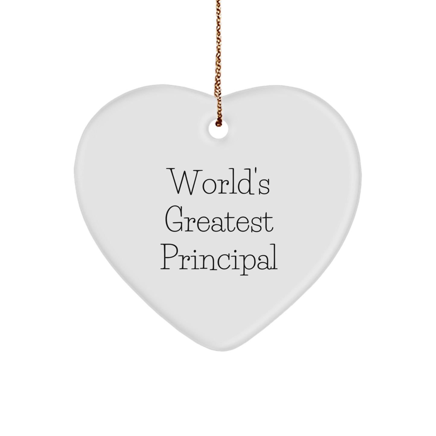 Funny Principal Gifts from Men to World's Greatest Principal Heart Ornament for Christmas Unique Presents - Image 1