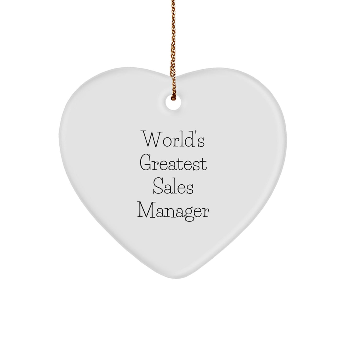 Funny Sales Manager Gifts from Men, World's Greatest Sales Manager Heart Ornament for Christmas Unique Gifts, Cute Sales Manager Heart Shaped Ornament - Image 1