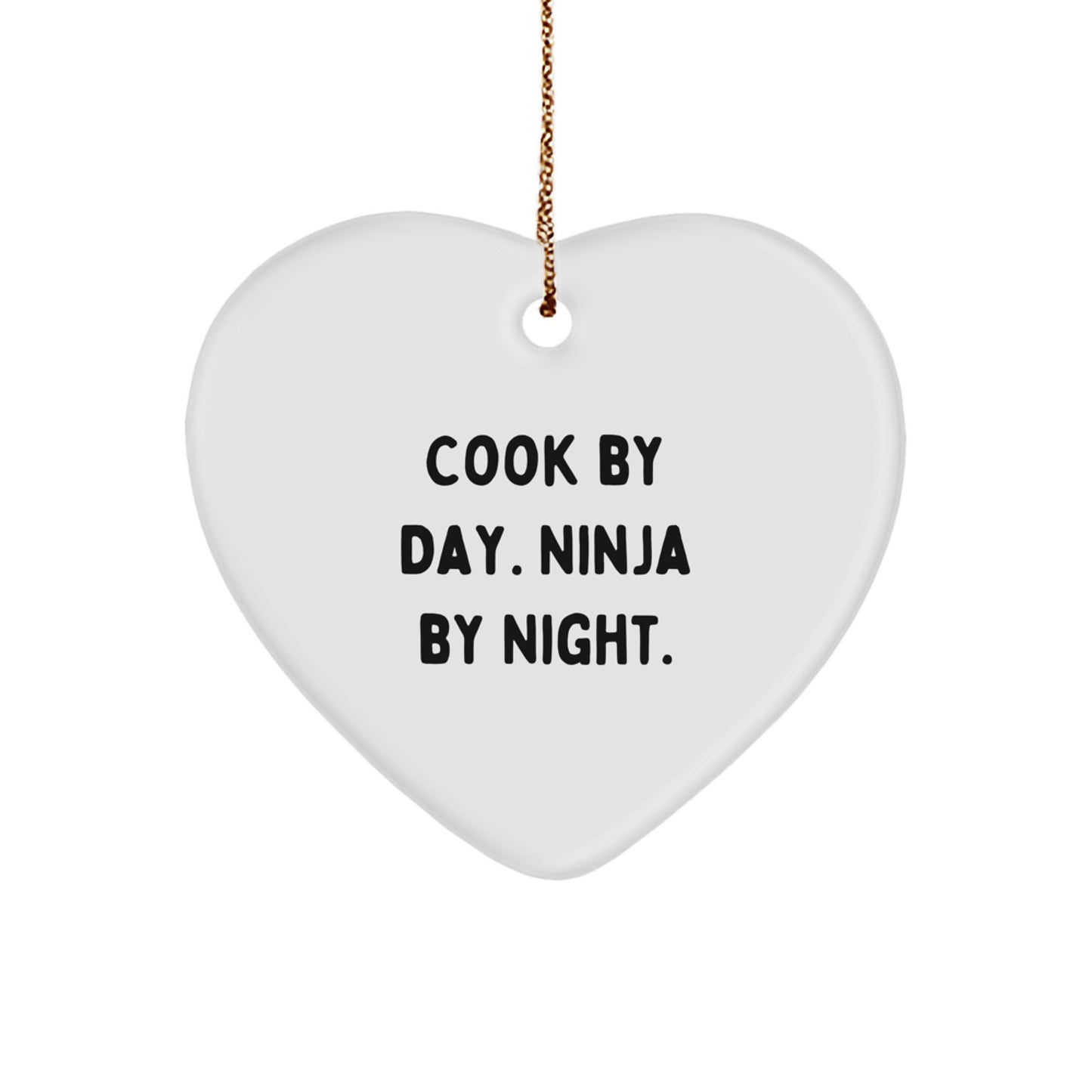 Funny Cook Heart Ornaments for Kitchen Enthusiasts, Gifts from Friends and Family, Heartfelt Christmas Unique Presents for Cooks - Image 1