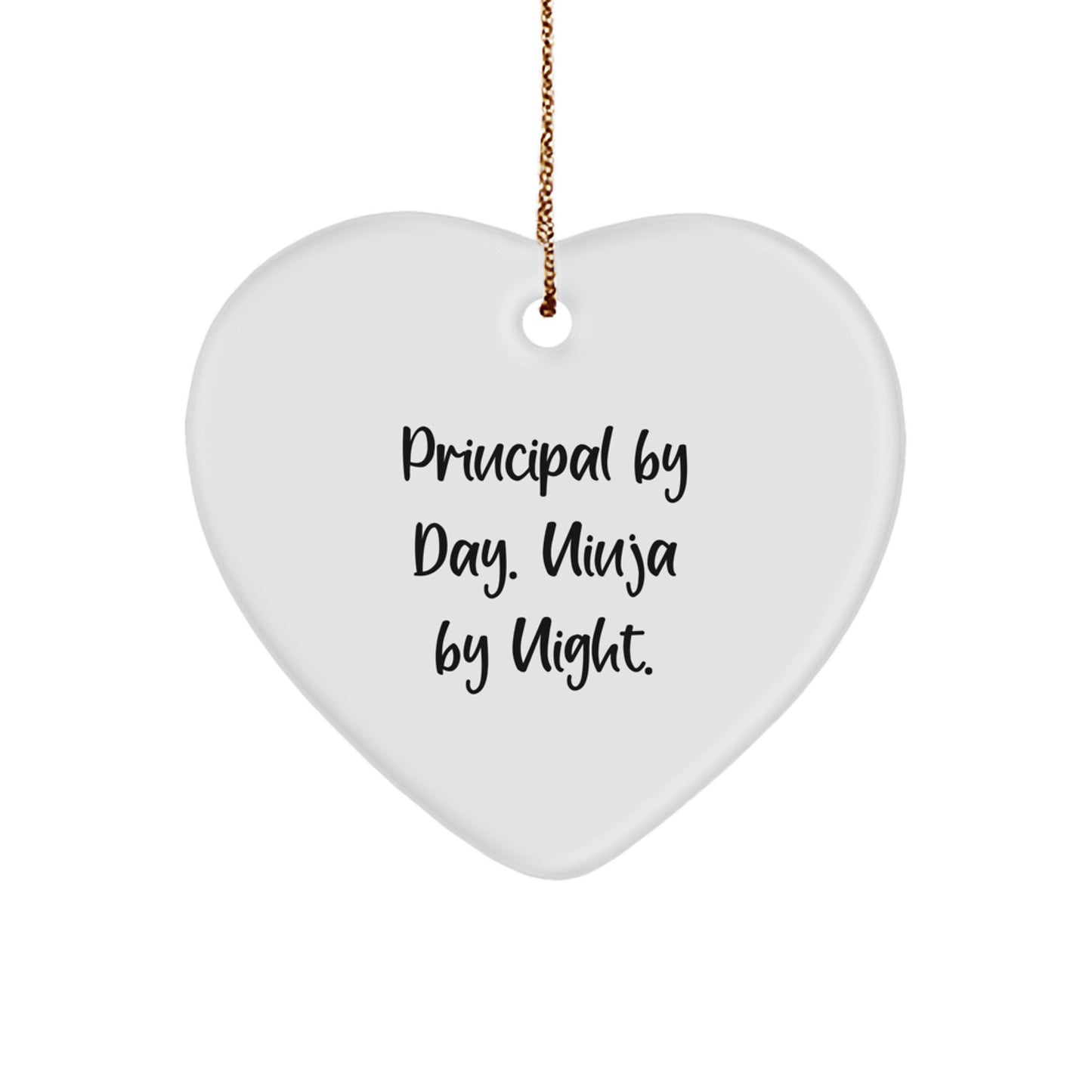 Funny Principal Gifts from Men to Principal Heart Ornament Christmas Unique Gifts - Image 1