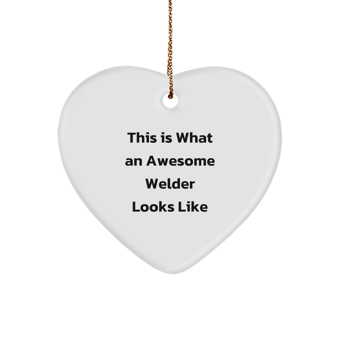 Funny Welder Heart Ornament Gifts from Men to Friends, Unique Christmas Unique Gifts for Welder, Heart-Shaped MDF Metal Look Decor - Image 1