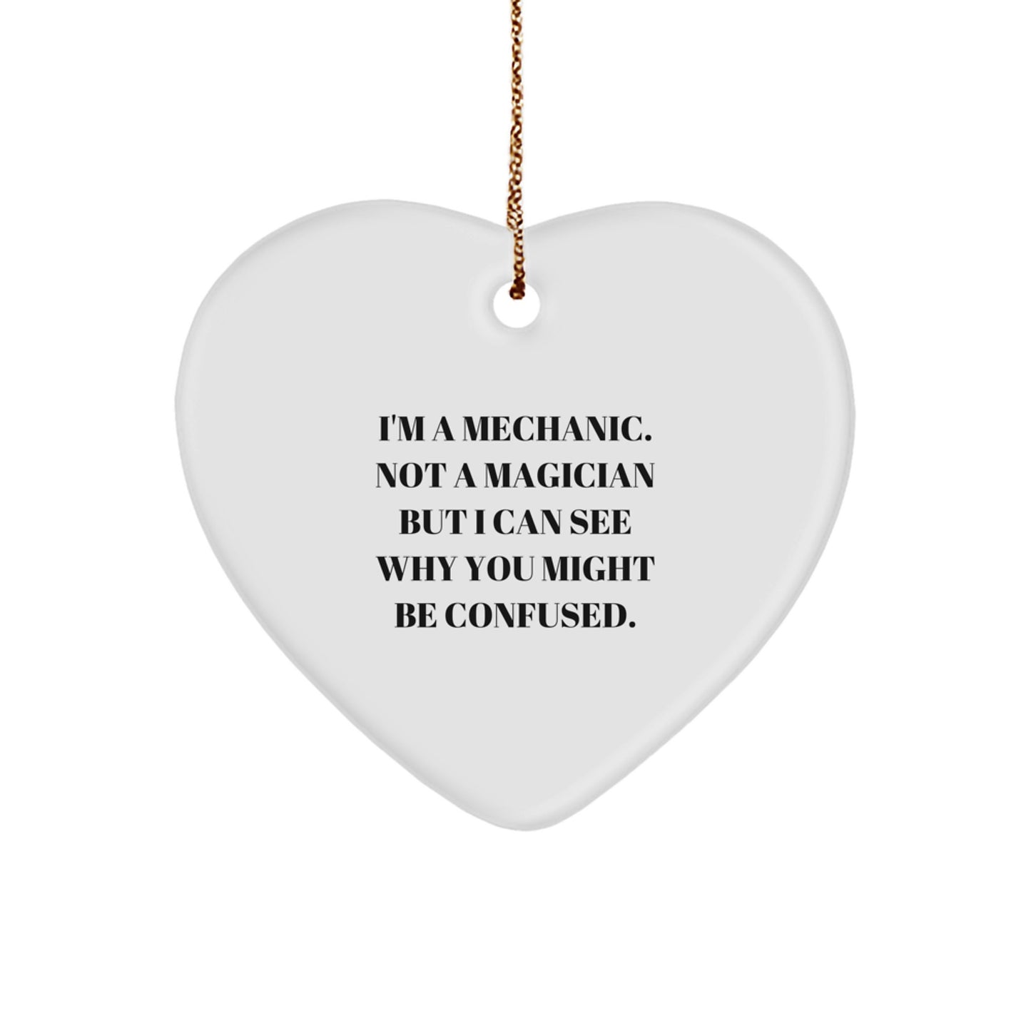 Funny Mechanic Heart Ornament Gifts from Friends for Mechanic Men Christmas Unique Presents - Image 1