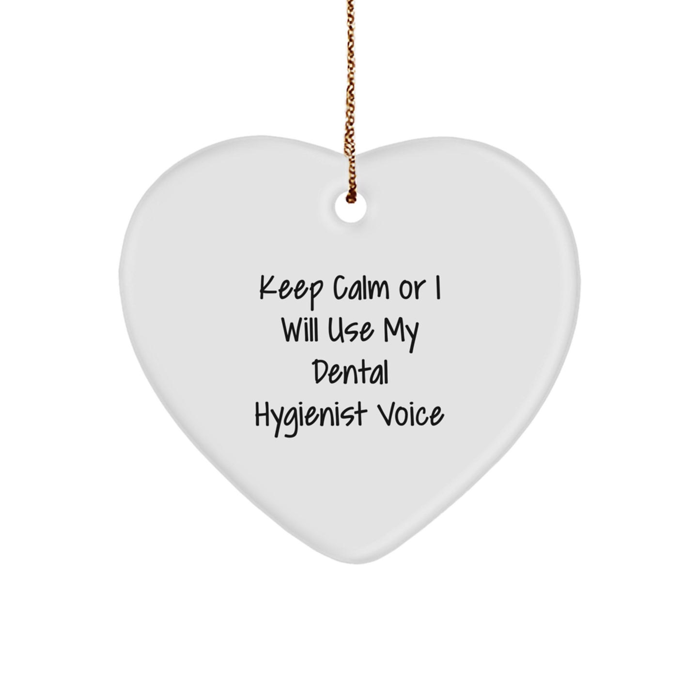 Funny Dental Hygienist Gifts from Friends, Heart Ornament for Dental Hygienist, Keep Calm and Smile, Christmas Unique Gifts for Women Coworkers Family - Image 1