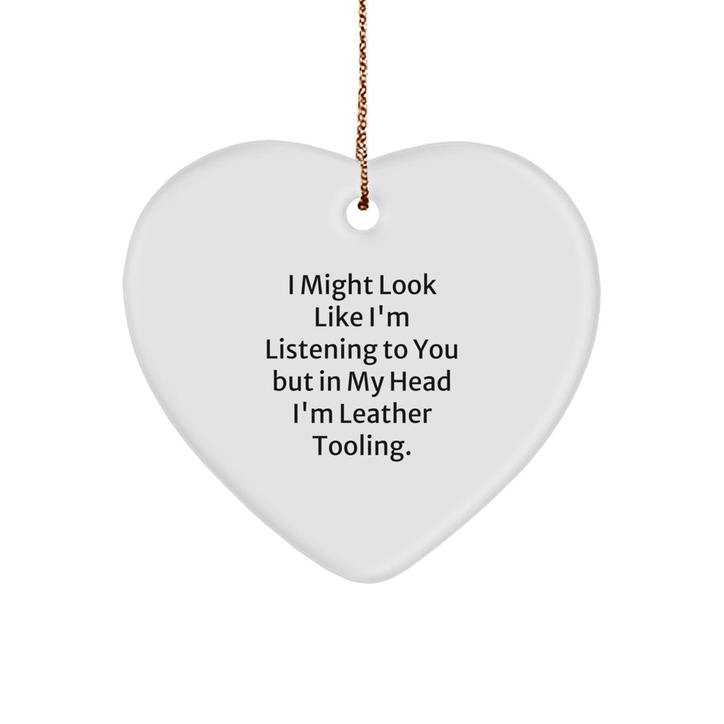 Leather Tooling Gifts from Women for Men - Inspirational Heart Ornament, Funny Quote, Perfect for Christmas Unique Presents - Image 1