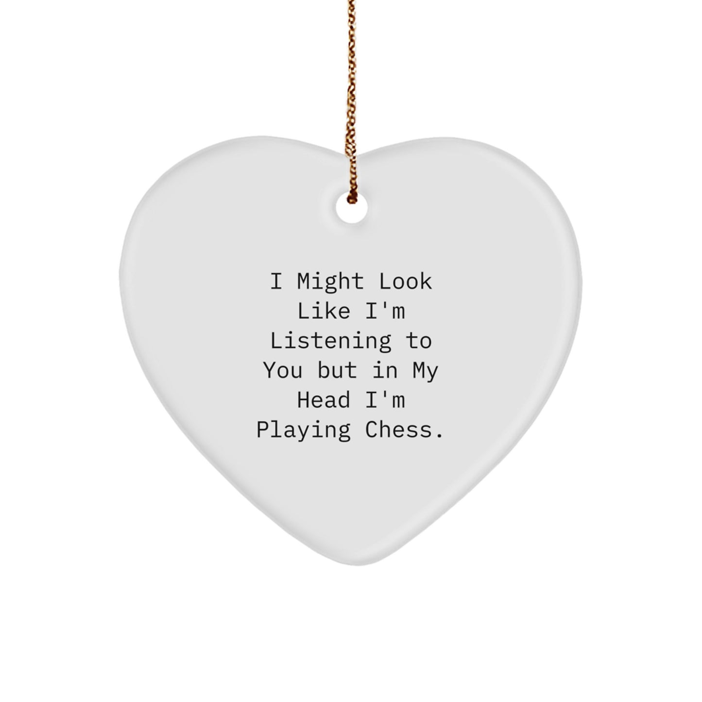 Funny Chess Heart Ornament Gifts for Chess Enthusiasts from Friends and Family, Inspirational Christmas Unique Gifts for Men and Women - Image 1