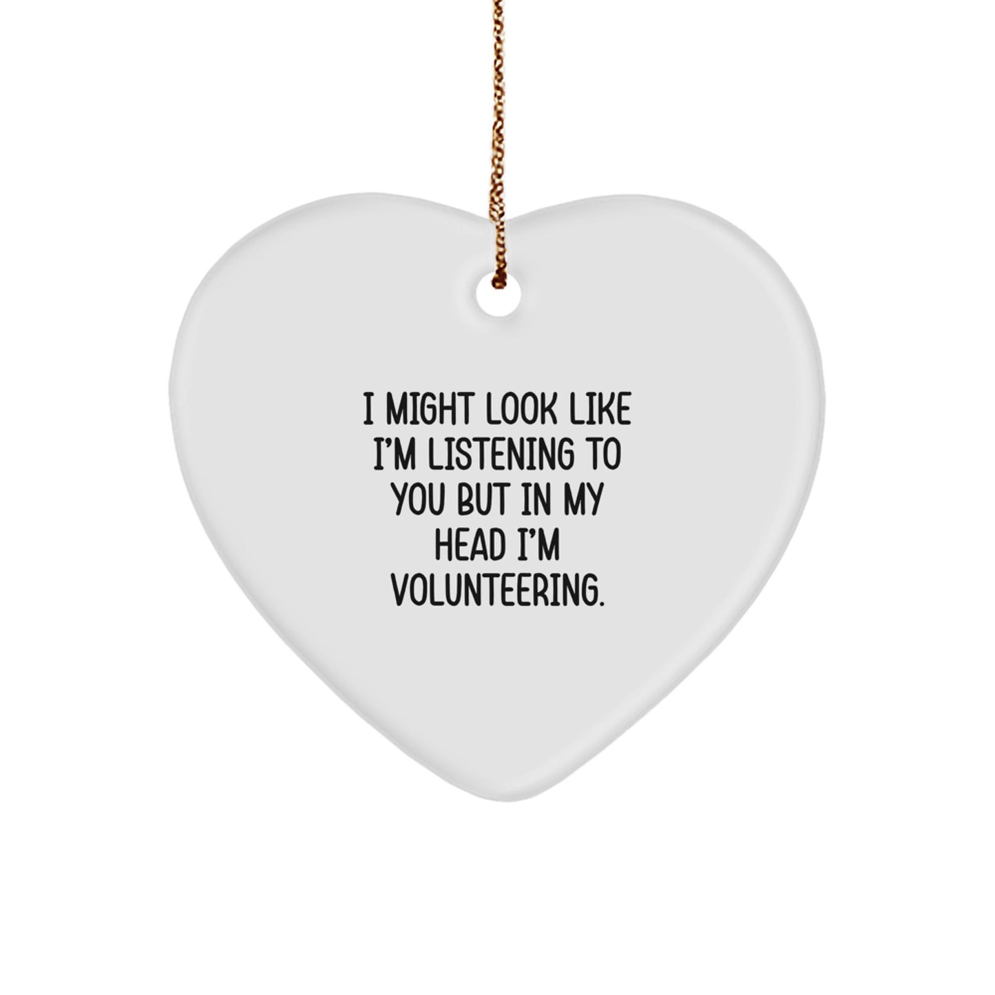 Novelty Volunteering White Heart Christmas Ornament for Friends Gift - Image 1