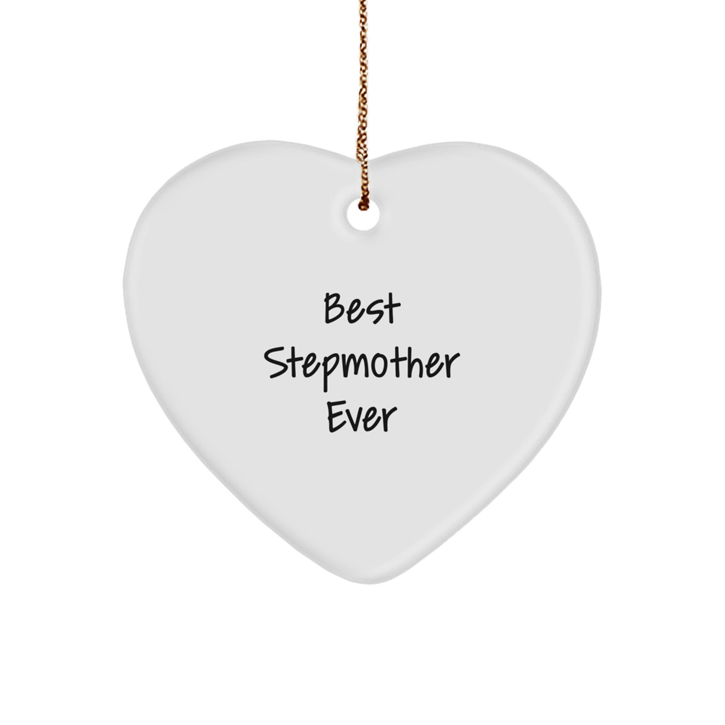 Funny Stepmother Gifts from Women to Best Stepmother Ever Heart Ornament, White, for Christmas - Image 1