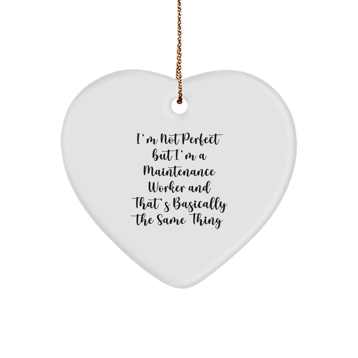 Funny Maintenance Worker Gifts, Heart Ornament for Maintenance Worker Christmas, Gifts from Men to Coworkers - Image 1