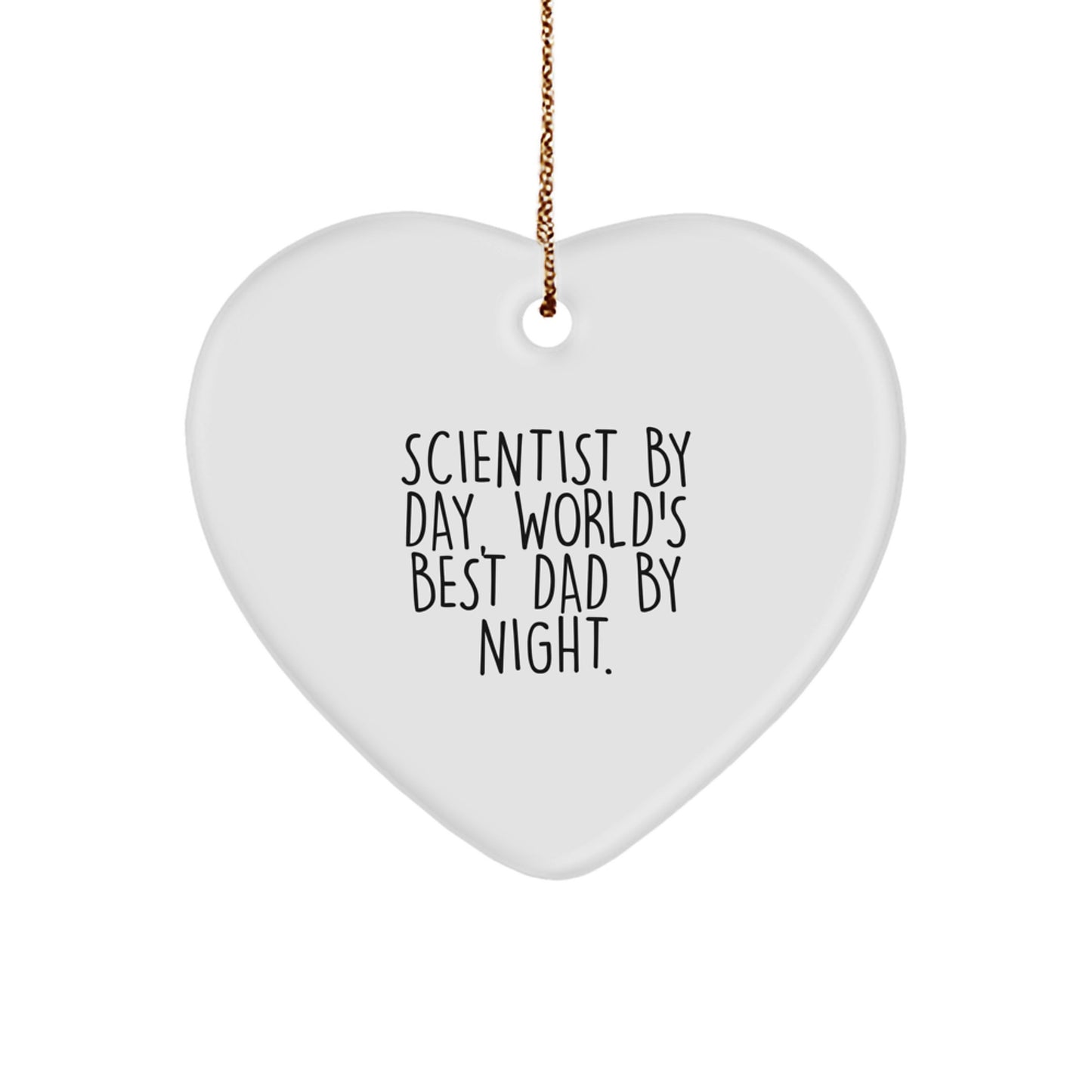 Gifts from Men, Gifts for Scientist - Funny Scientist Heart Ornament, Christmas Unique Gifts, Heart Shaped Scientist Decor - Image 1