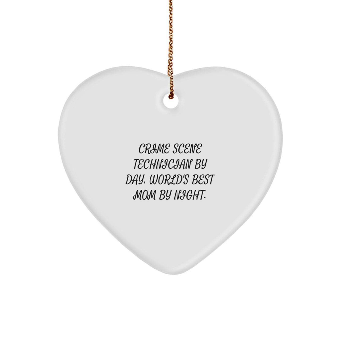 Christmas Gift for Her Crime Scene Technician, World's Best Mom Ornament - Image 1