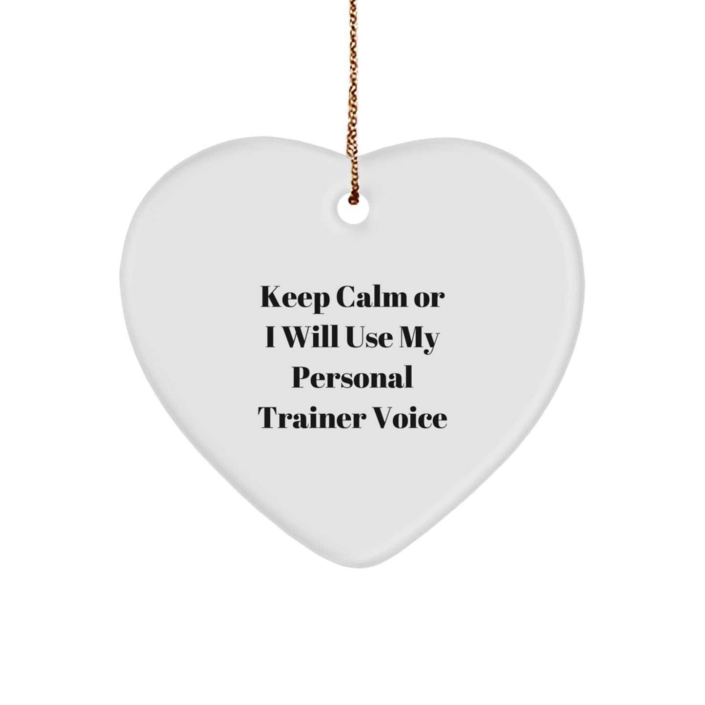 Funny Personal Trainer Gifts for Men, Heart Ornament from Friends, Christmas Unique Gifts for Personal Trainer Enthusiasts, Keep Calm - Image 1