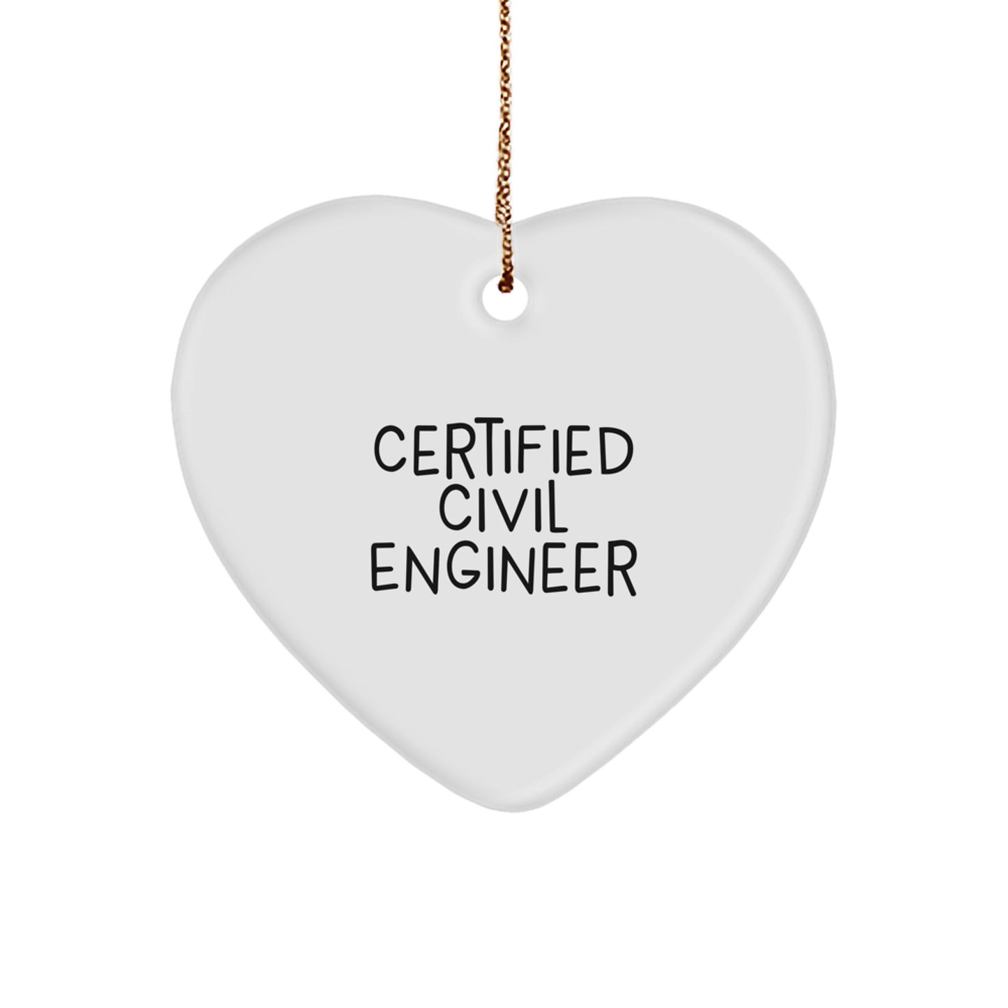 Funny Civil Engineer Heart Ornament Gifts from Friends, Christmas Unique Gifts for Civil Engineer Men, Women, Coworkers, Family - Image 1