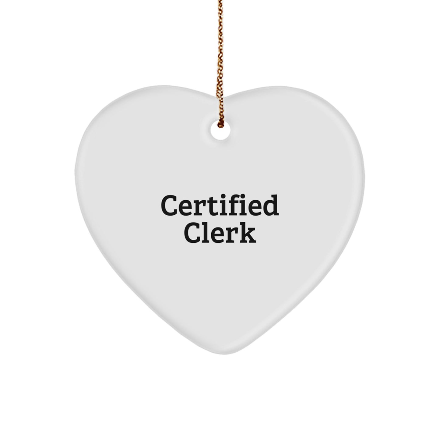 Funny Quote Heart Ornament for Clerk Gifts from Friends, Unique Christmas Memorable Presents for Office Coworkers - Image 1