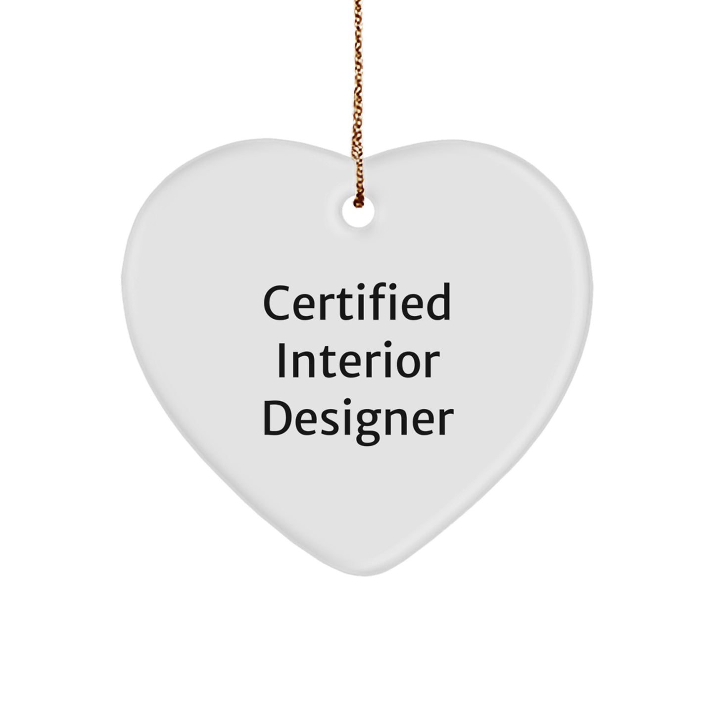 Funny Interior Designer Gifts, Heart Ornament from Friends to Coworkers, 'Love Your Job' Quote, Christmas Unique Gifts - Image 1