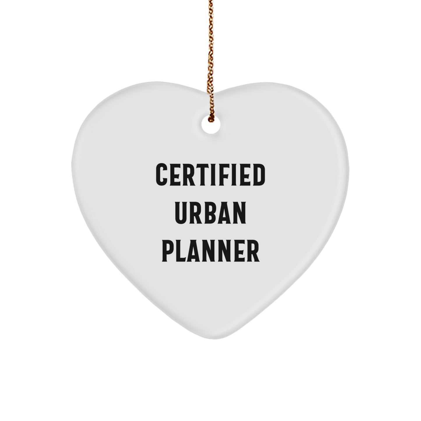 Funny Urban Planner Gifts from Friends or Family - Heart Ornament for Certified Planner Christmas Unique Decorations - Image 1
