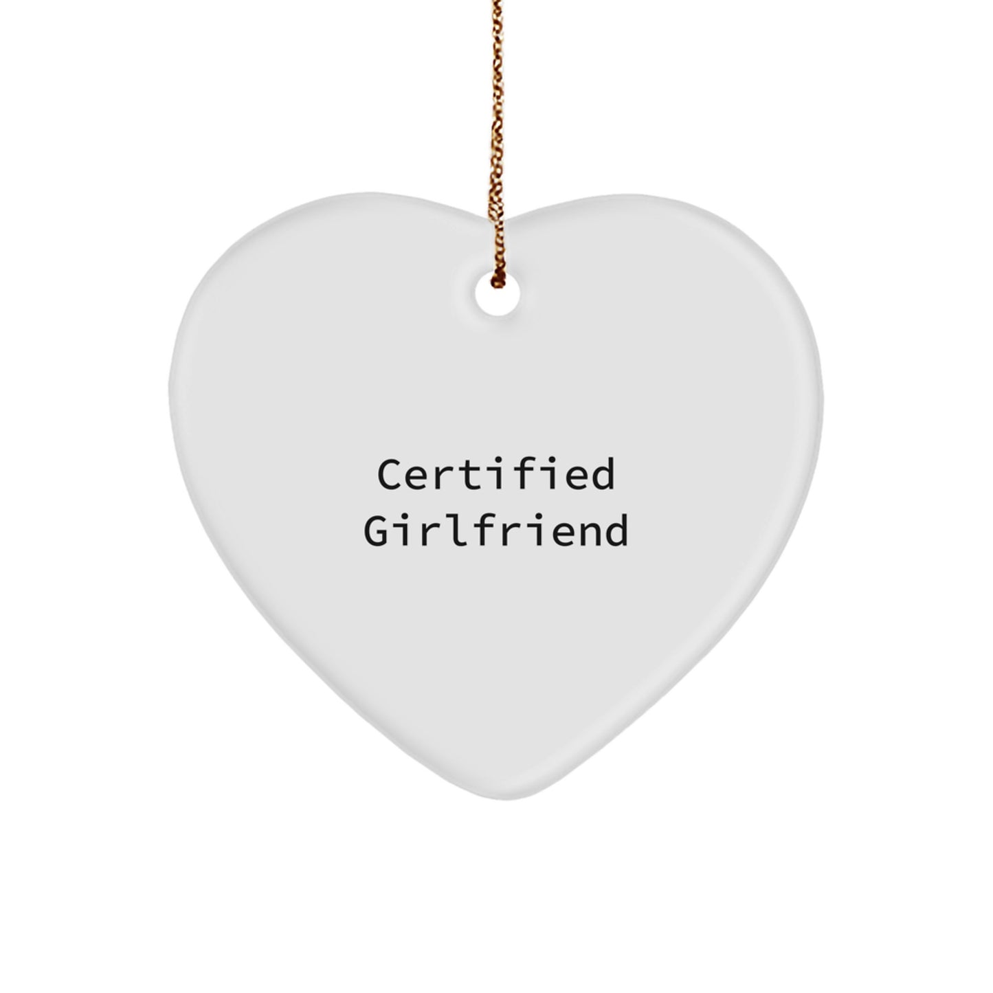 Gifts from Men to Sweetheart - Funny 'Certified Sweetheart' Heart Ornament for Christmas - Image 1