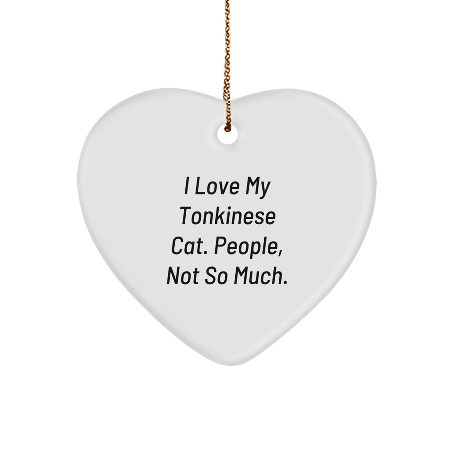 Christmas Tonkinese Cat Gifts from Friends to Family, Funny Heart Ornament for My Cat, Gifts for Men and Women - Image 1
