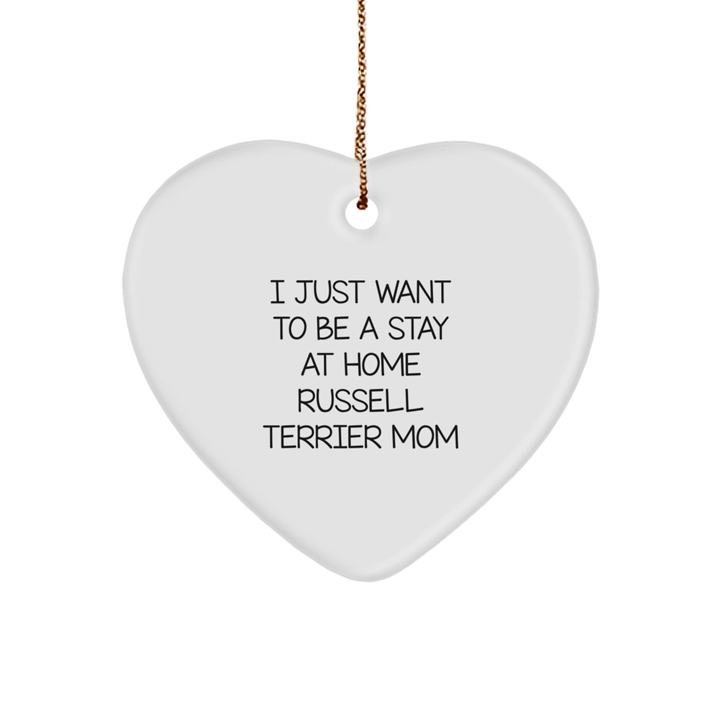 Funny Russell Terrier Dog Mom Heart Ornament, Gifts for Russell Terrier Dog Lovers, Christmas Unique Gifts from Friends to Family - Image 1