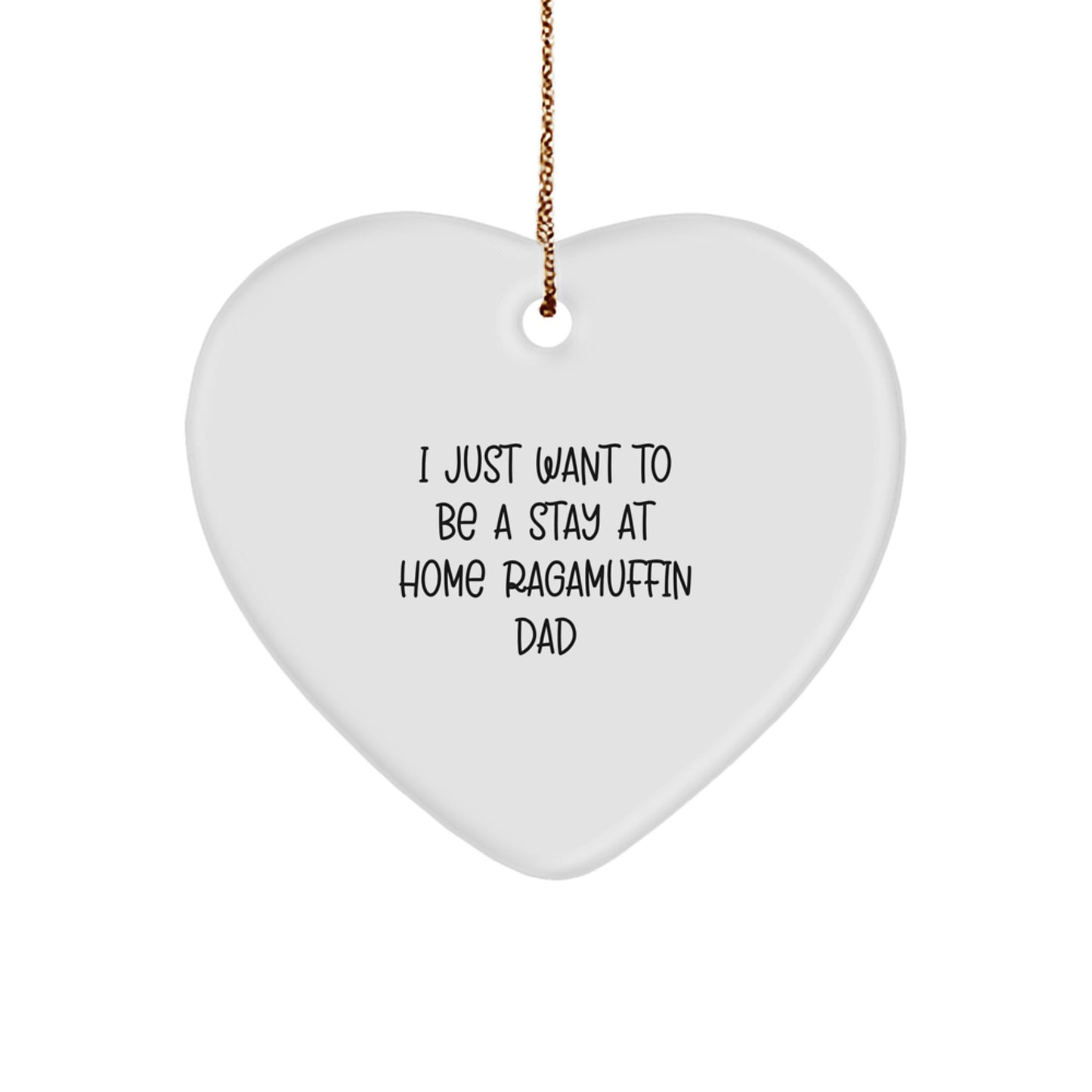 Ragamuffin Cat Dad Heart Ornament, Funny Quote Gifts from Men to Friends, Christmas Unique Gifts for Ragamuffin Cat Lovers - Image 1