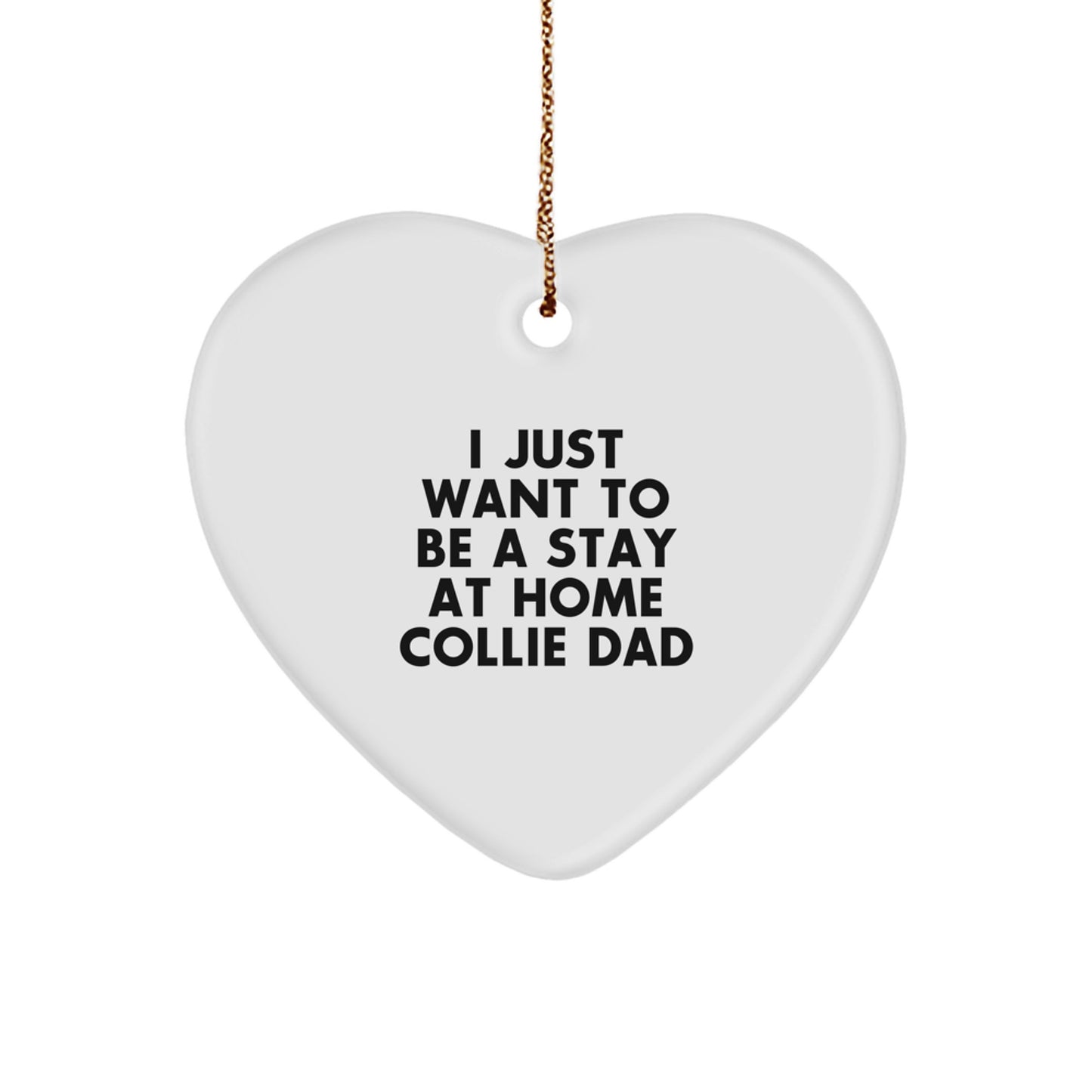 Funny Collie Dog Gifts from Dad to Son - Heart Ornament for Christmas Unique Presents - Image 1