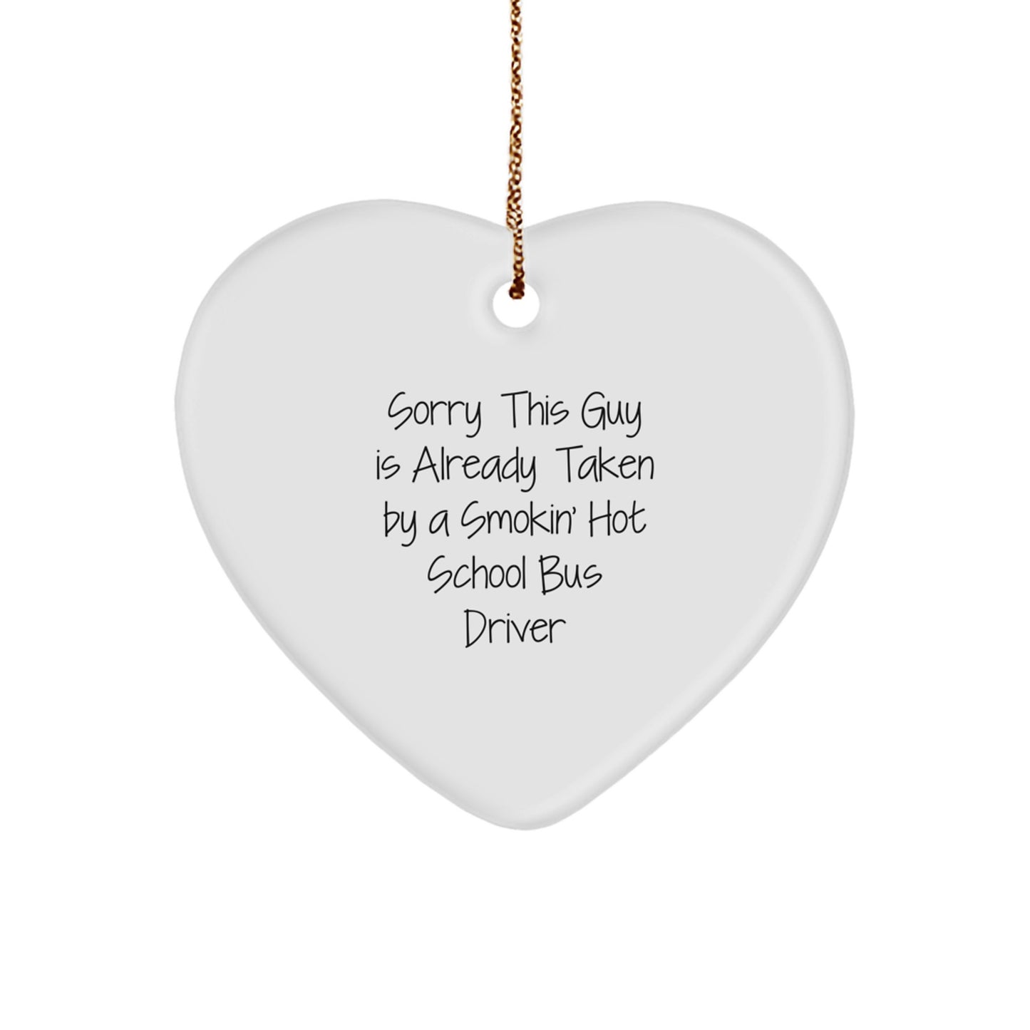 Funny School Bus Driver Gifts, Heart Ornament, Christmas Unique for Him, Gifts from Friends, Family, Coworkers - Image 1