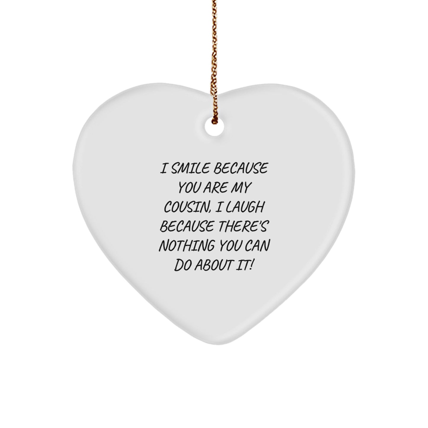 Funny Cousin Heart Ornament Gifts from Men or Women to Cousin for Christmas Unique Decorations - Image 1
