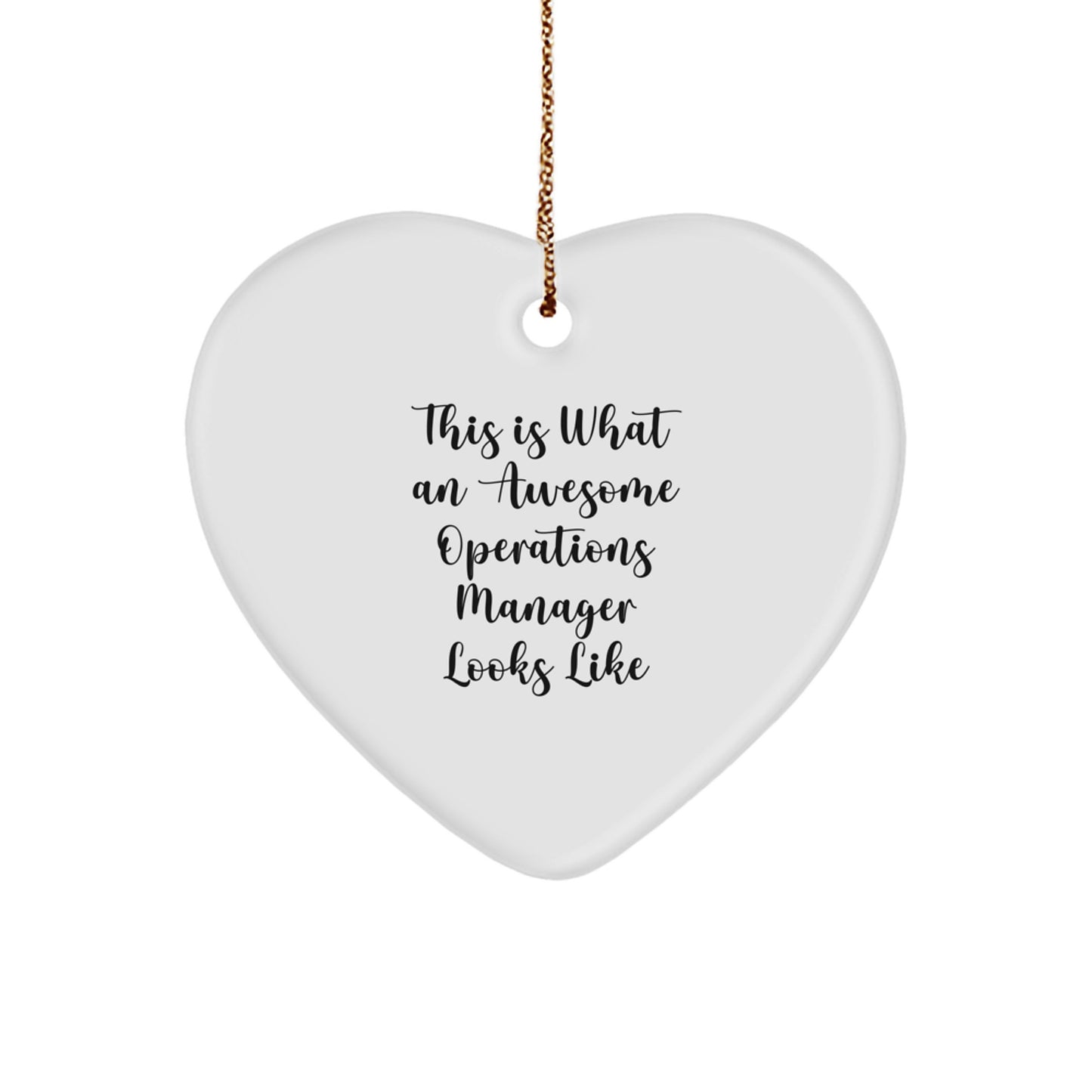 Funny Operations Manager Gifts, This Is What Awesome Looks Like, Heart Ornament for Christmas, Gifts from Men to Operations Manager - Image 1