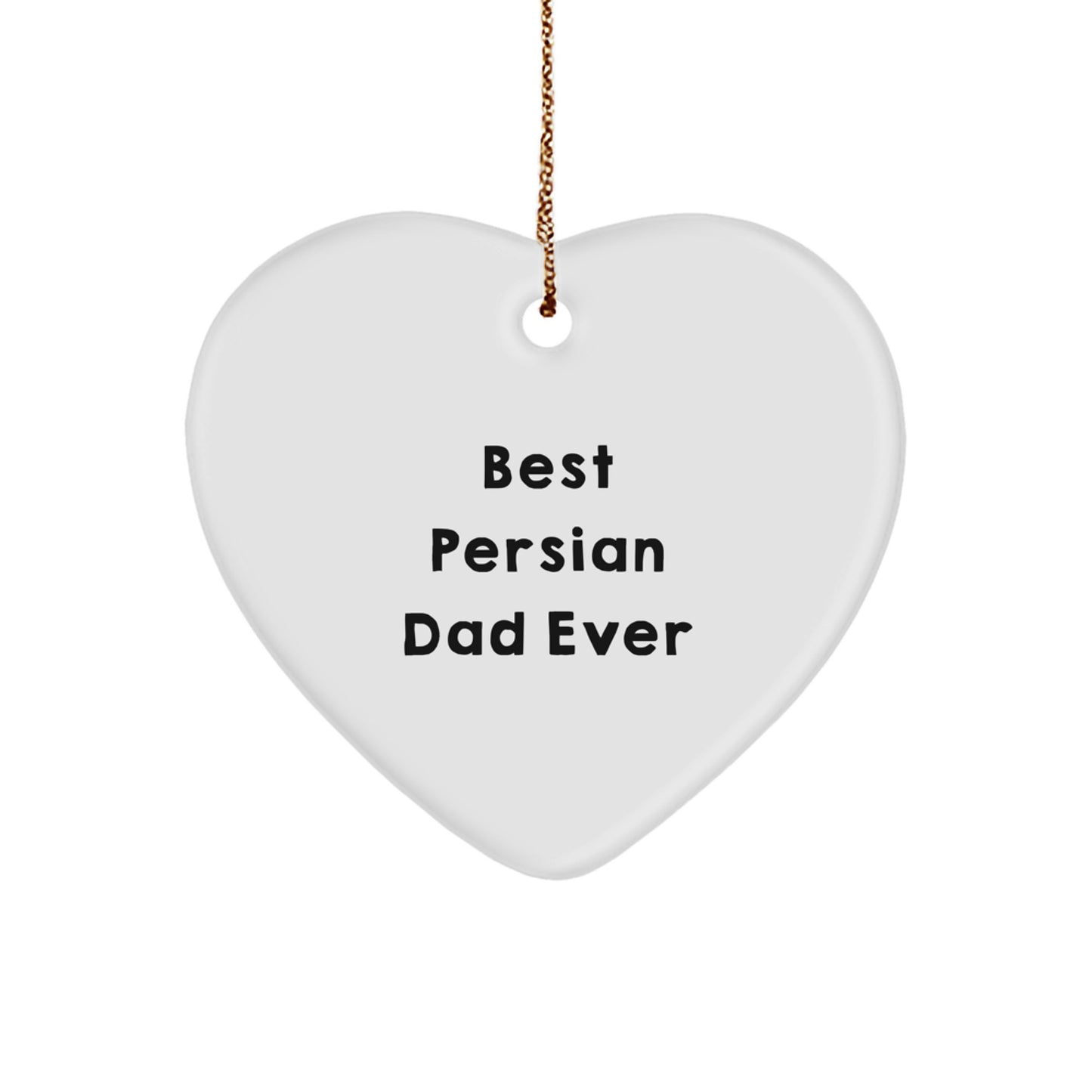 Funny Persian Cat Dad Gifts for Christmas - Heart Ornament from Men to Family - Image 1