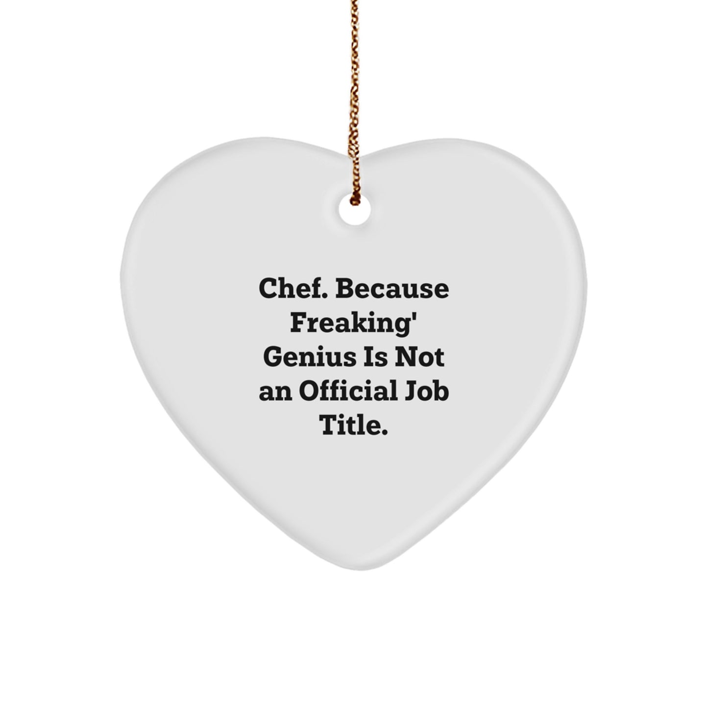 Funny Chef Heart Ornament Gifts from Men to Friends, Unique Christmas Unique Gifts for Chef, Chef Heart Ornament Inspirational Quote - Image 1