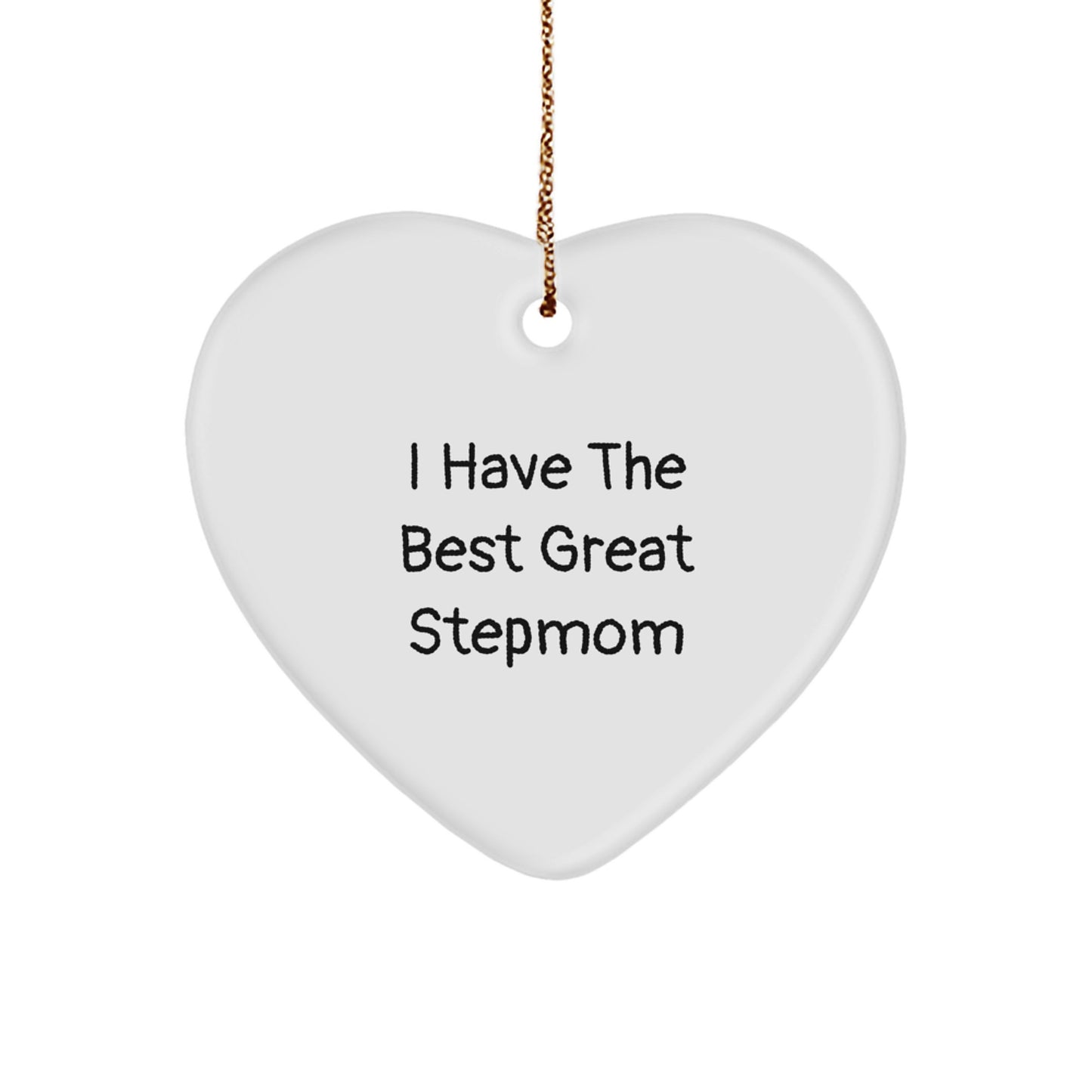 Funny Stepmom Gifts from Men, Gifts for Stepmom Heart Ornament 'I Have The Best Great Stepmom' Christmas Unique Tokens - Image 1