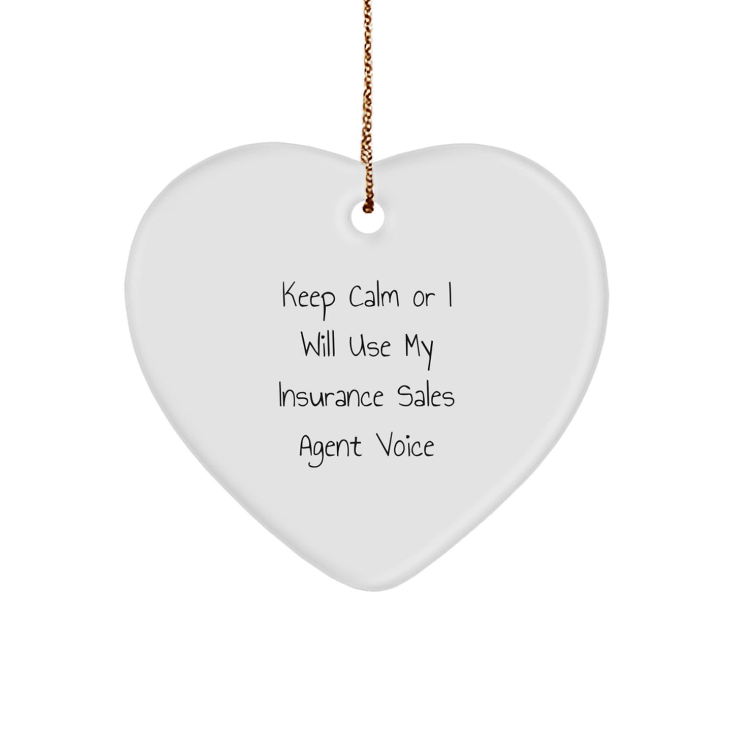Insurance Sales Agent Humor Funny Heart Ornament Gifts from Coworkers, for Insurance Sales Agent, Unique Christmas Unique Gifts - Image 1