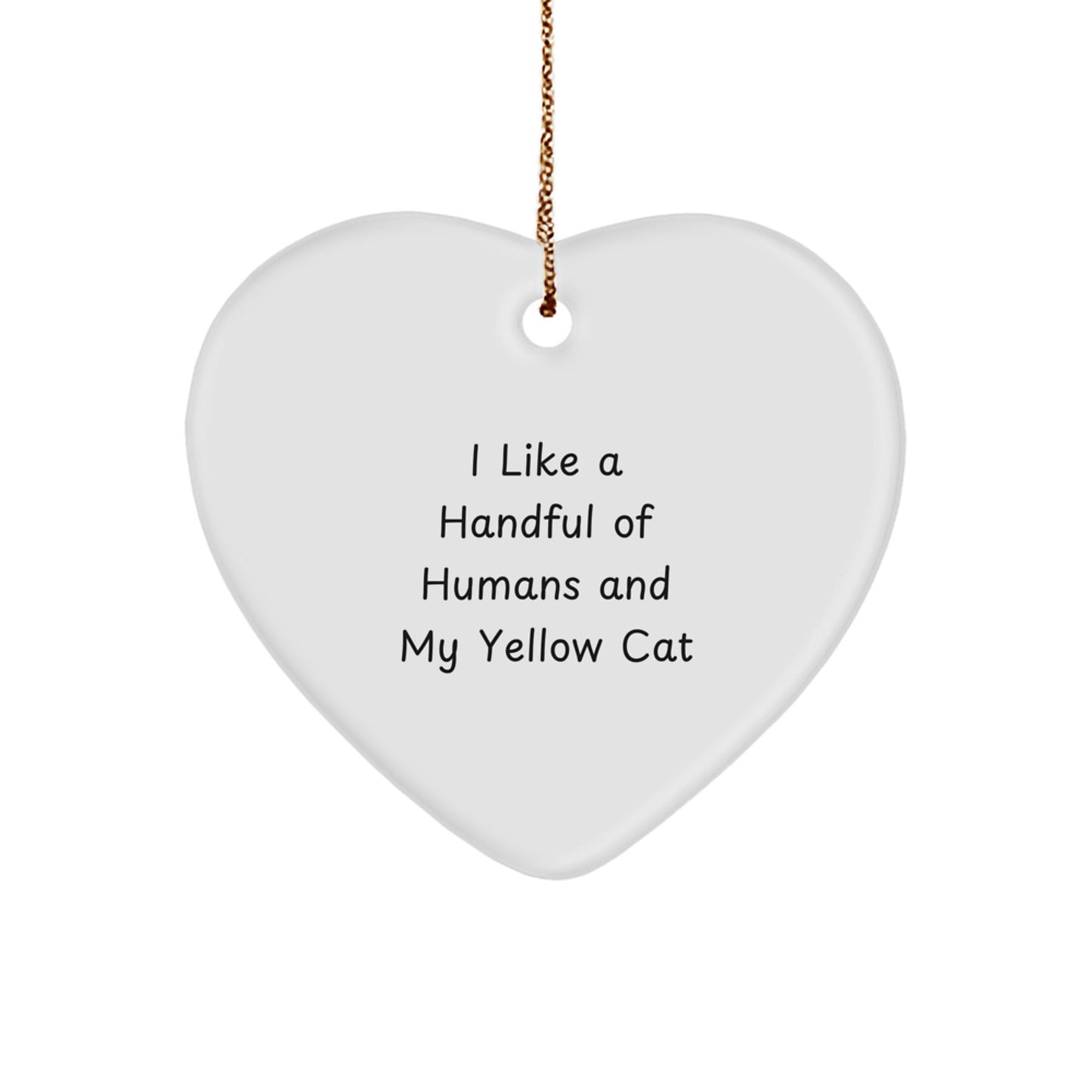 Funny Yellow Cat Lovers Heart Ornament Gifts from Friends and Family for Christmas - Image 1