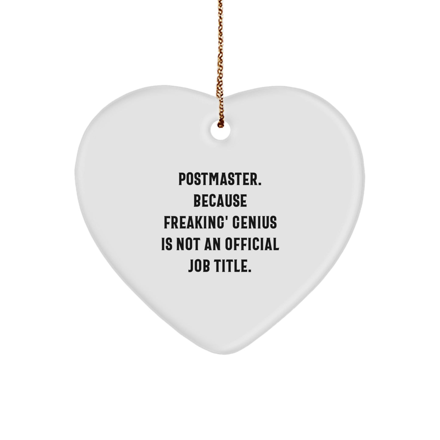 Funny Postmaster Gifts from Friends, Heart Ornament Quote Postmaster Christmas Unique Gifts, Gifts for Postmaster Men - Image 1