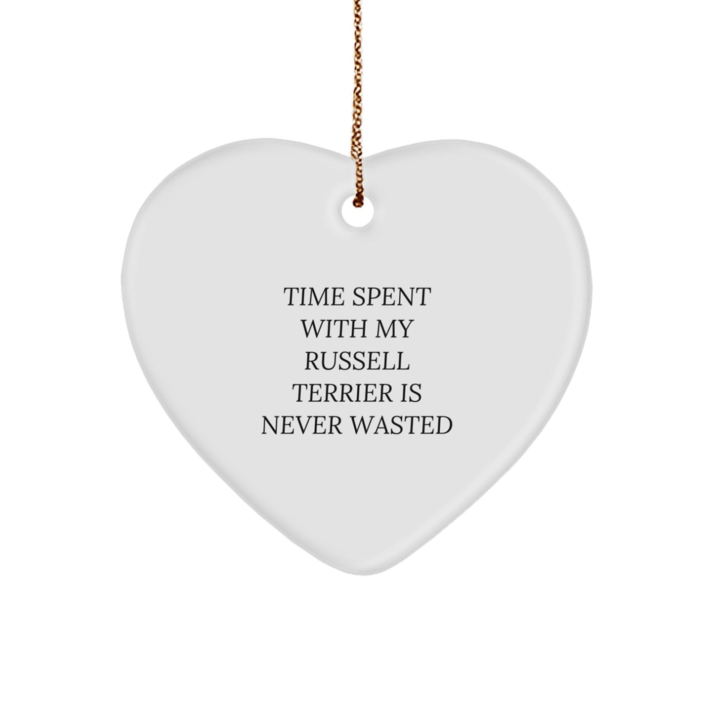Russell Terrier Dog Gifts from Men to Family - Christmas Unique Gifts for Russell Terrier Dog Owners - Heart Ornament with Funny Quote - Image 1