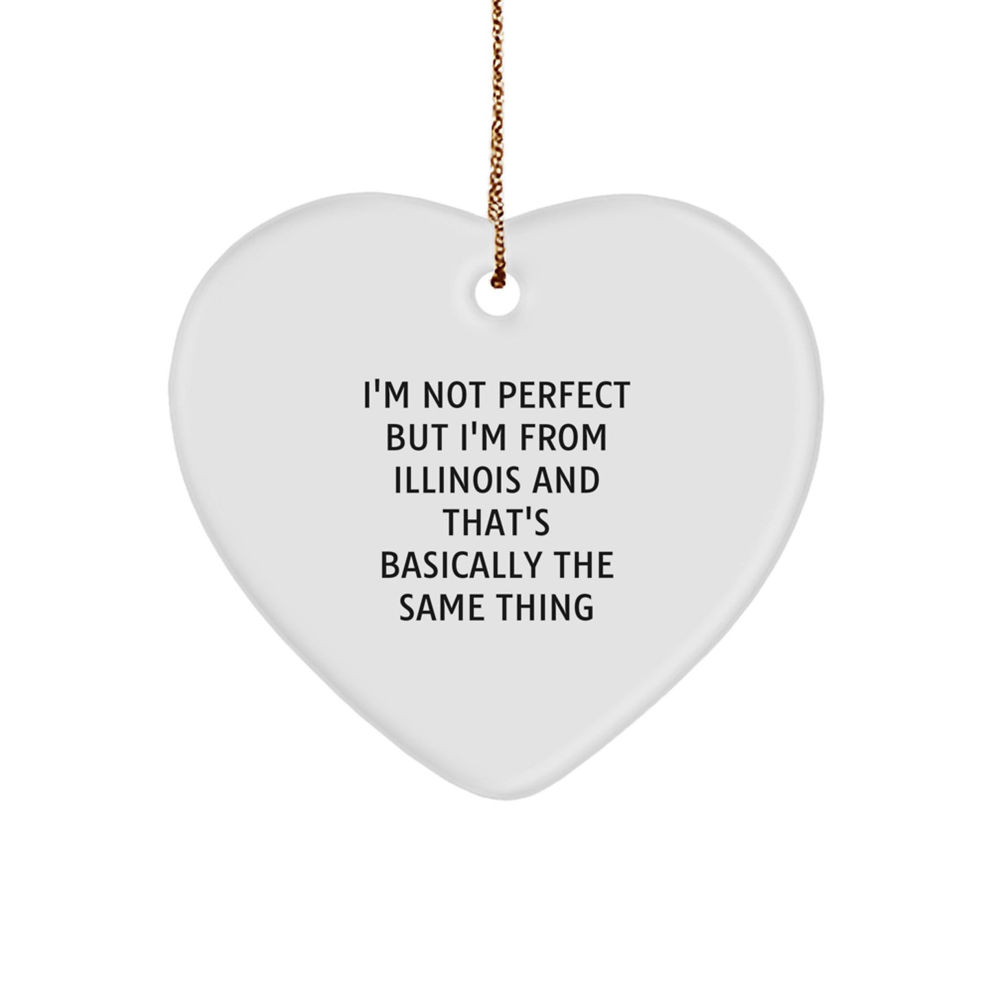 Funny Illinois Heart Ornament Gifts from Illinois for Family Friends - Christmas Unique Gifts Ideas - Image 1
