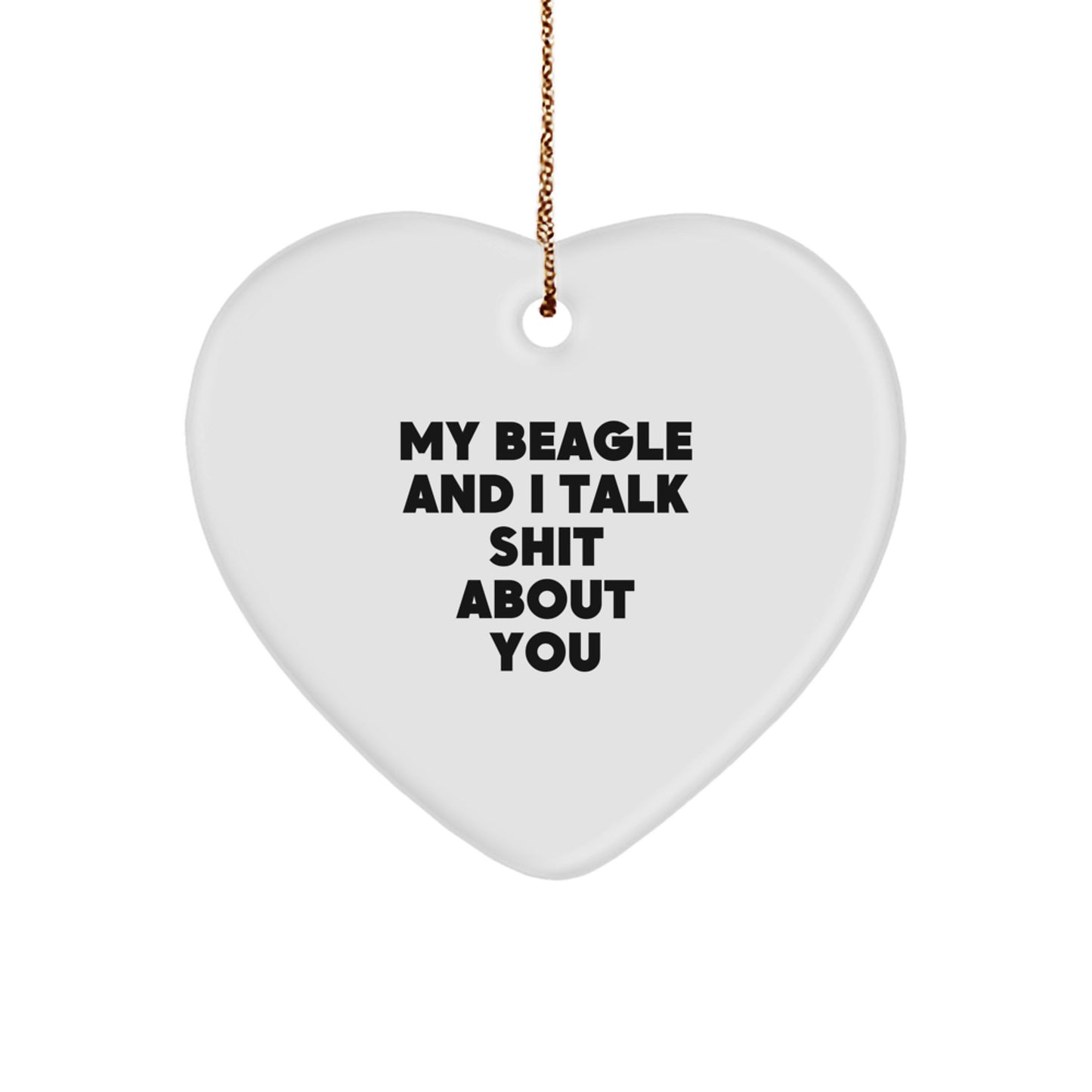 Funny Beagle Dog Heart Ornament Gifts from Friends and Family for Christmas Unique Presents - Image 1