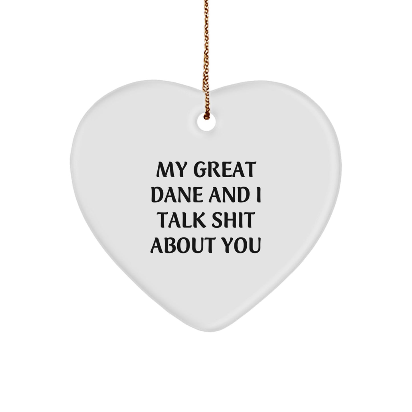 Funny Great Dane Dog Heart Ornament Gifts from Men to Friends, Great Dane Dog Lover Christmas Unique Gifts, Great Dane Dog Christmas Ornament - Image 1
