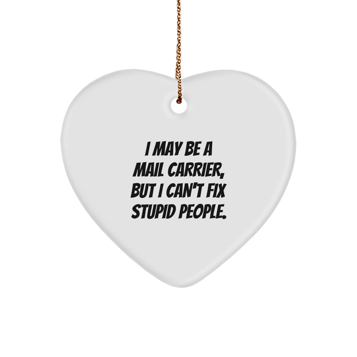 Funny Mail Carrier Heart Ornament, Gifts for Mail Carrier Men, Christmas Unique Gifts - Image 1