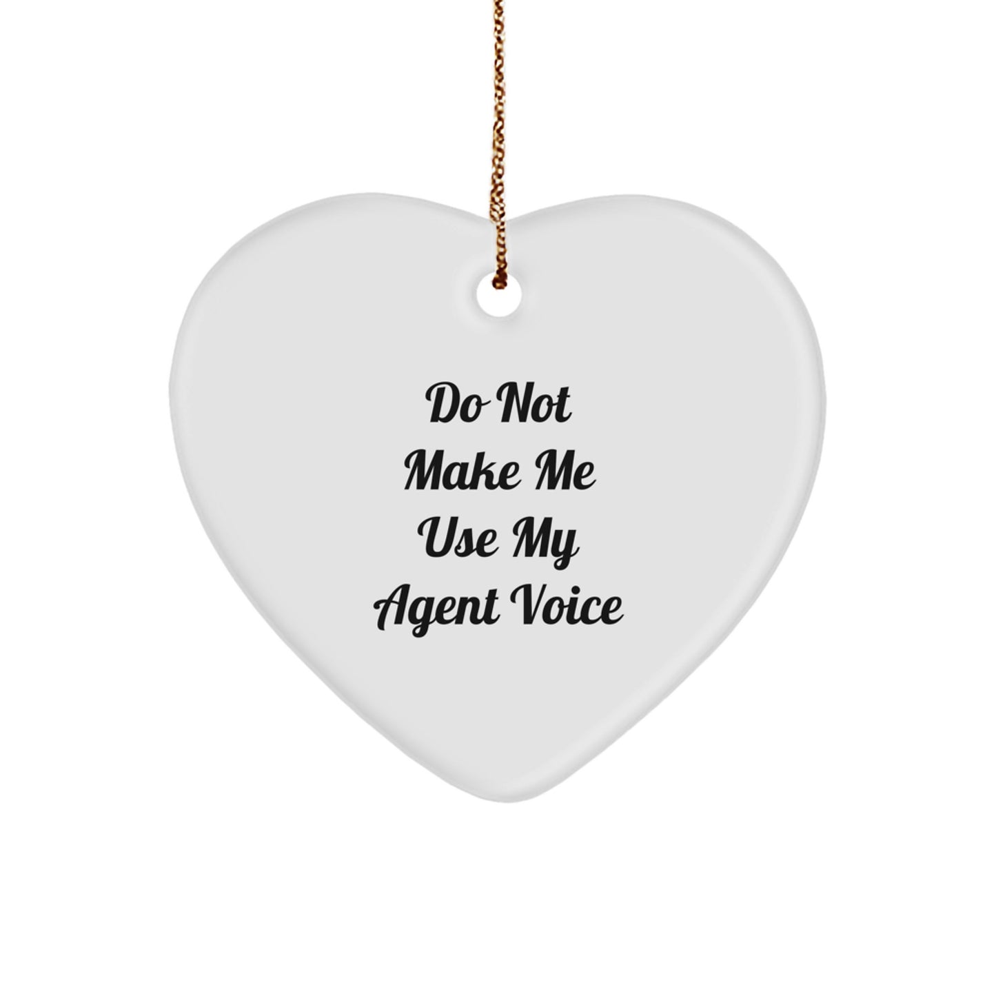 Funny Agent Gifts for Men, Unique Christmas Ornament, Heart Shaped Gift from Friends, Coworkers, Family - Image 1